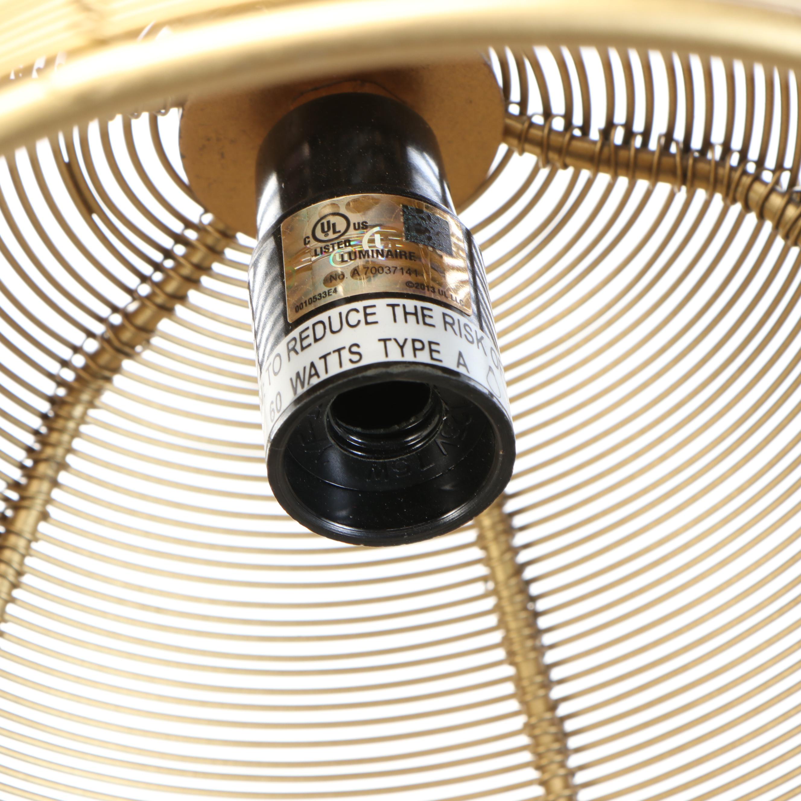 Sarreid Ltd. Contemporary Gold Finish Wirework Pendants