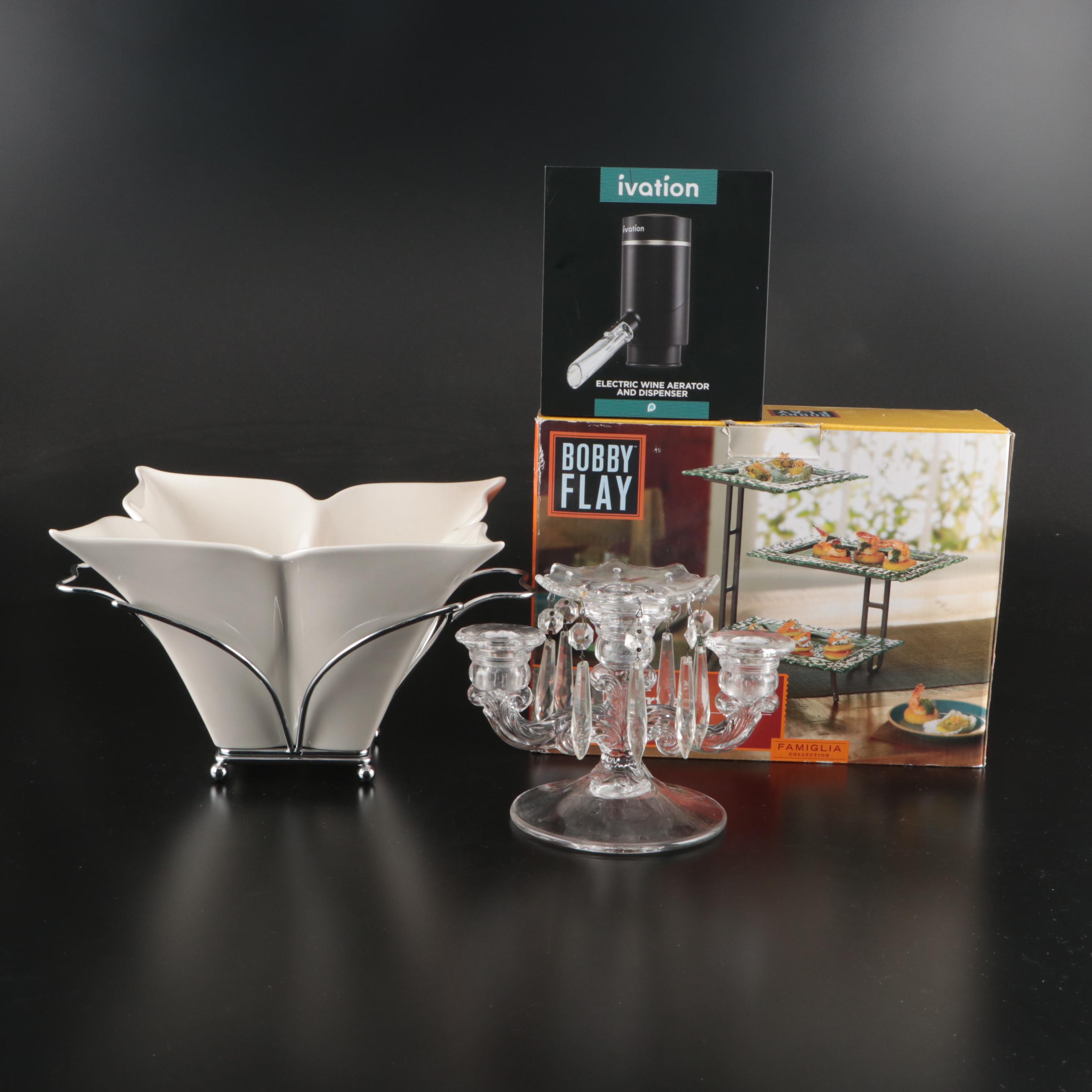 Bobby Flay Three-Tier Serving Platter with Other Serving Pieces and Decor