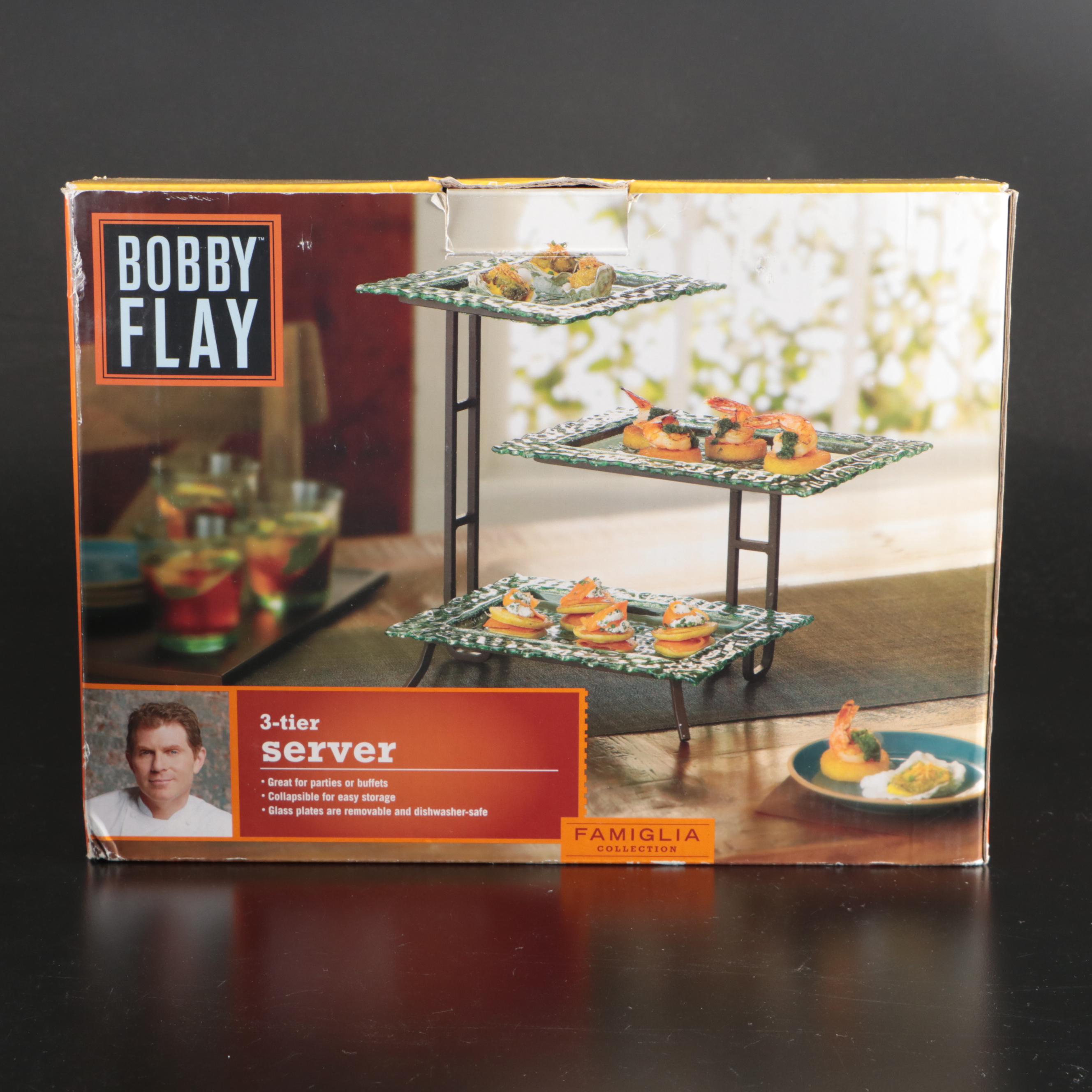 Bobby Flay Three-Tier Serving Platter with Other Serving Pieces and Decor
