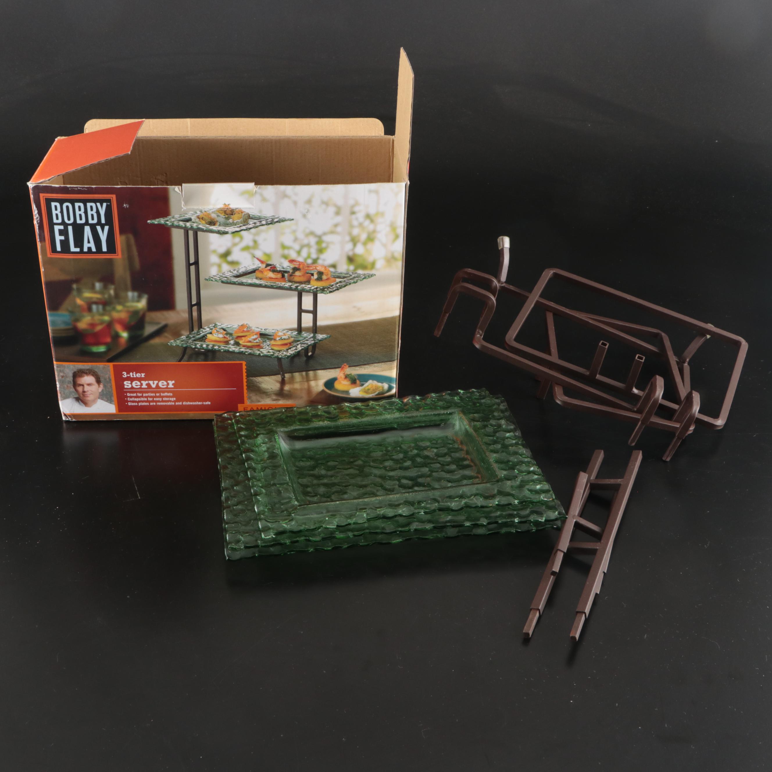 Bobby Flay Three-Tier Serving Platter with Other Serving Pieces and Decor