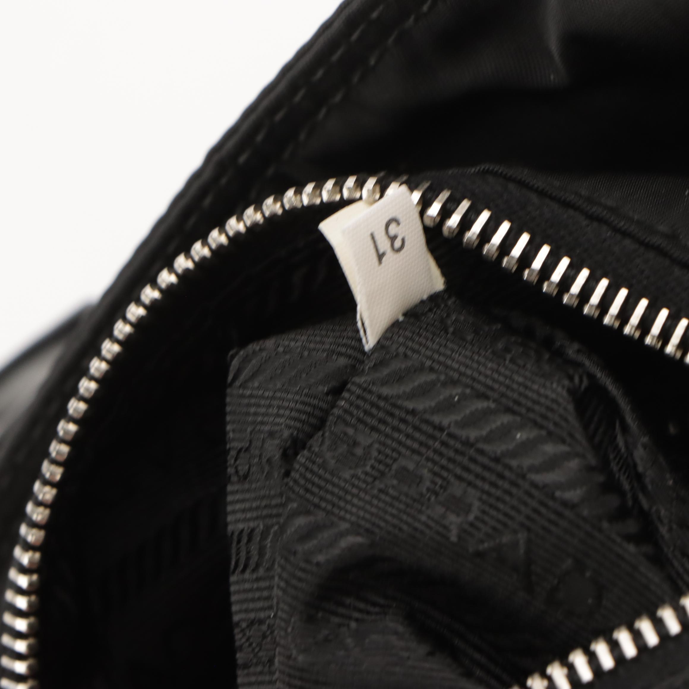 Prada Large Handbag in Black Nylon with Leather Trim