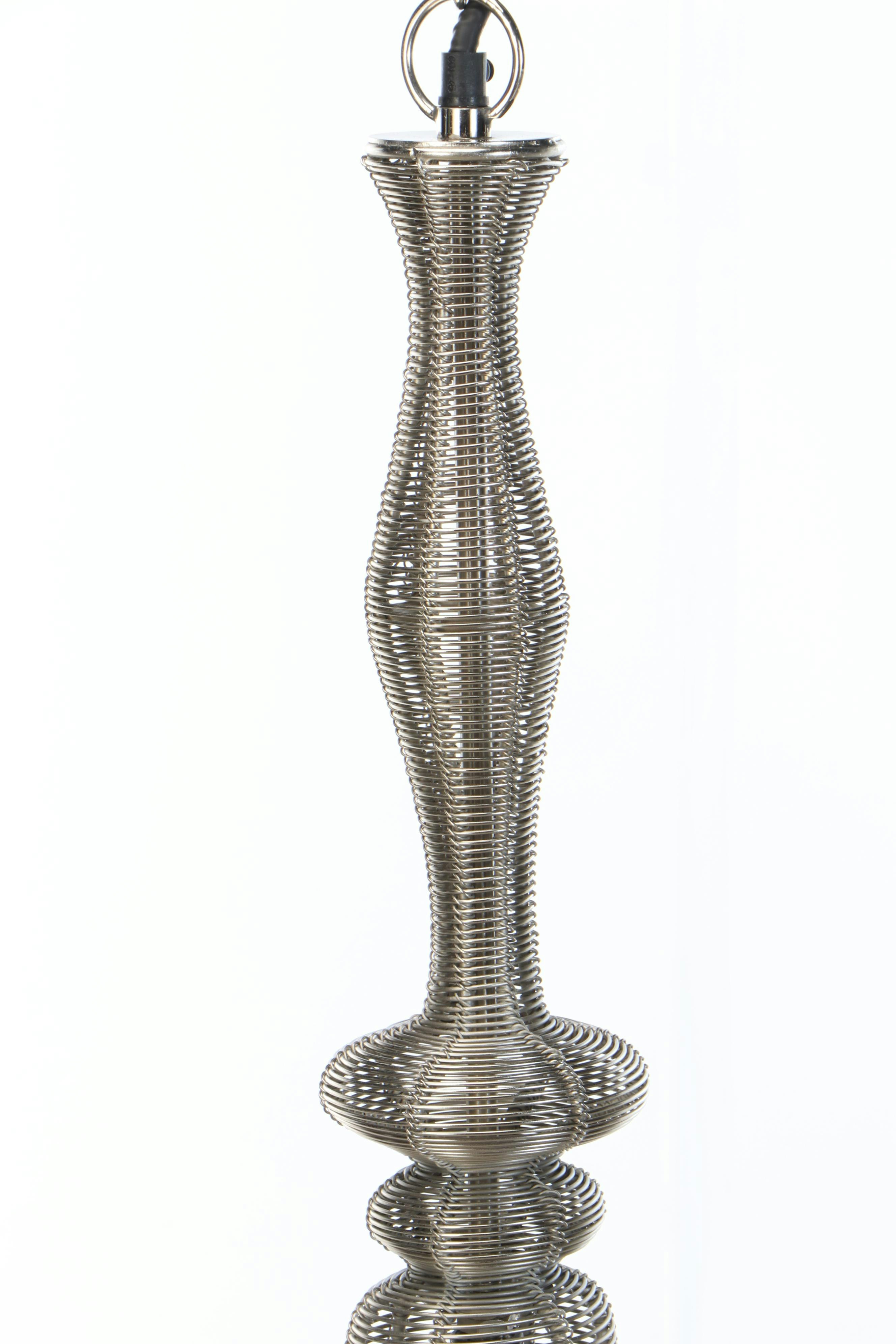 Sarreid Ltd. Contemporary Nickel Finish Wirework Pendants