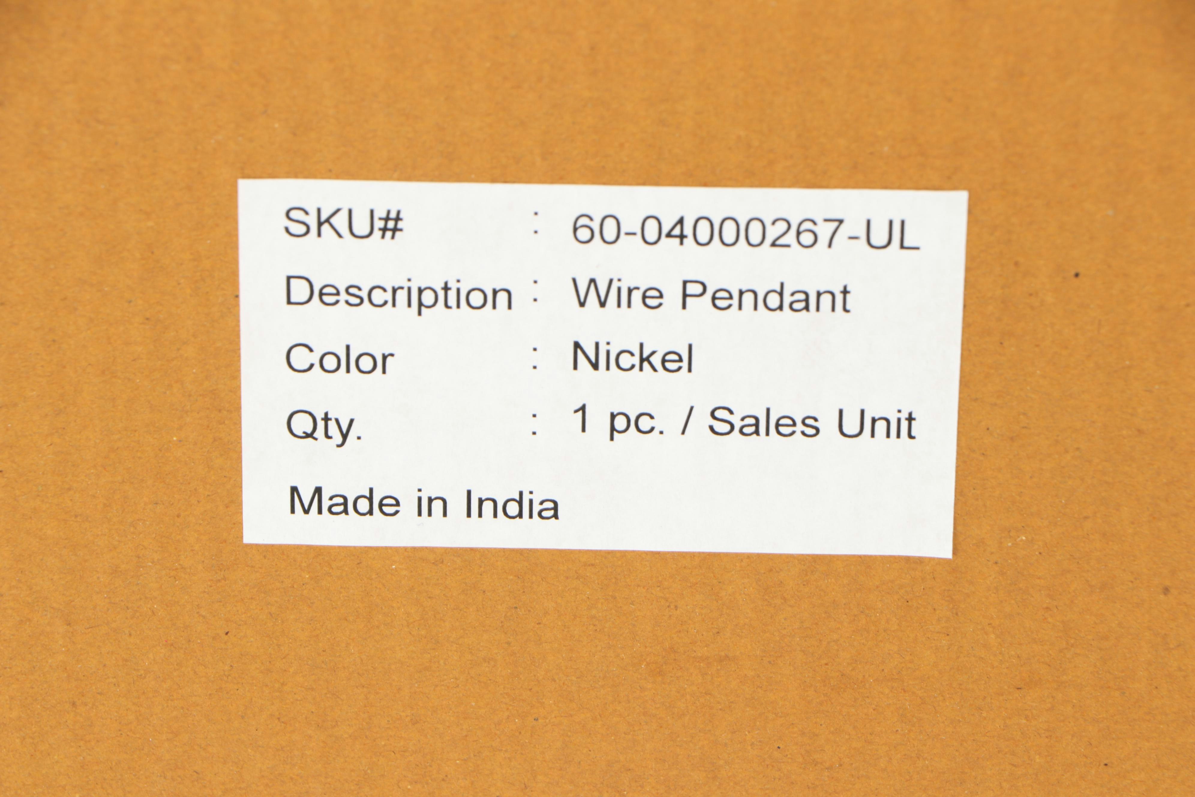 Sarreid Ltd. Contemporary Nickel Finish Wirework Pendants