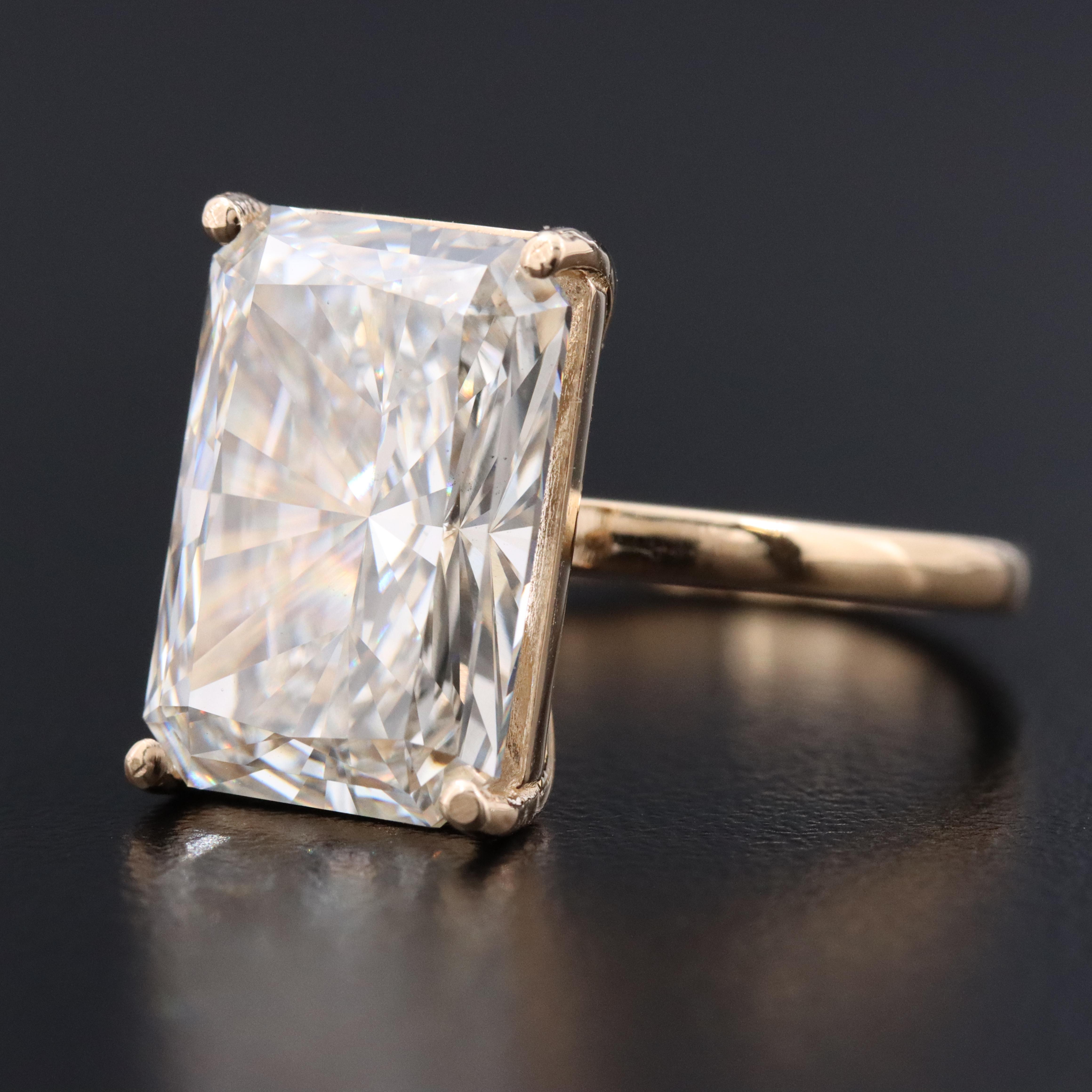 14K 7.37 CT Lab Grown Diamond Solitaire Ring