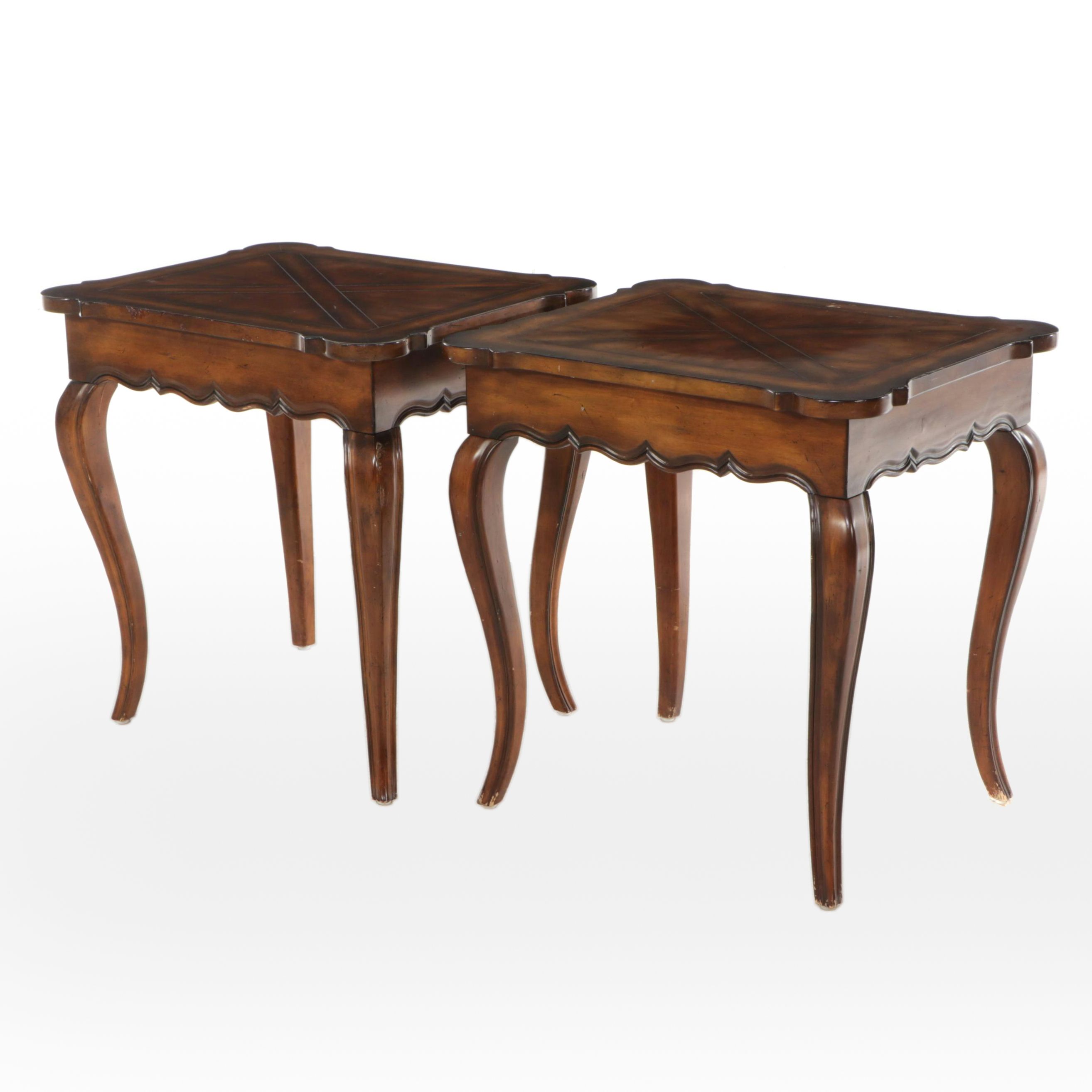 Pair of French Provincial Style Wood End Tables