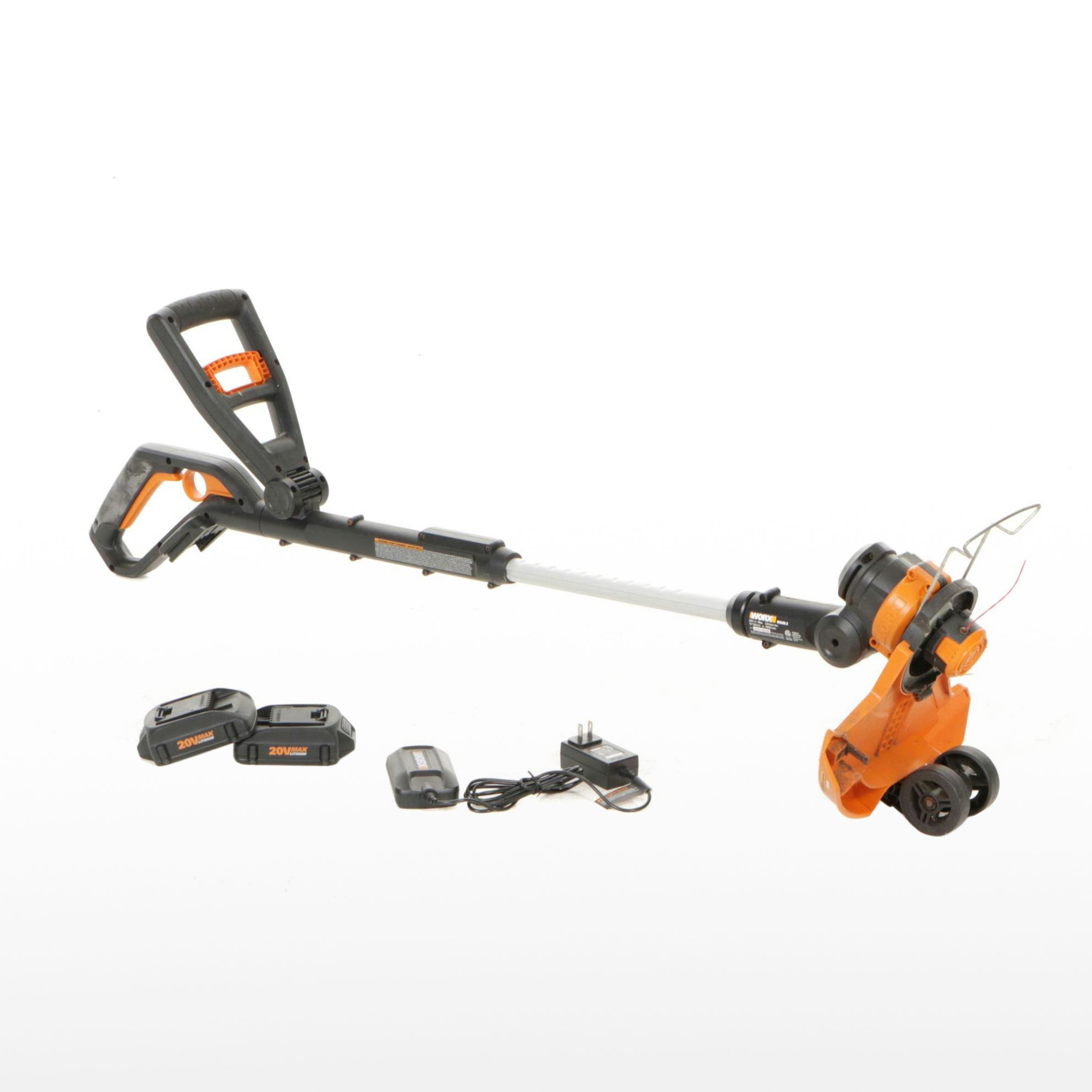 Worx WG160.3 20V 30cm Cordless Line Trimmer with Batteries and Cord