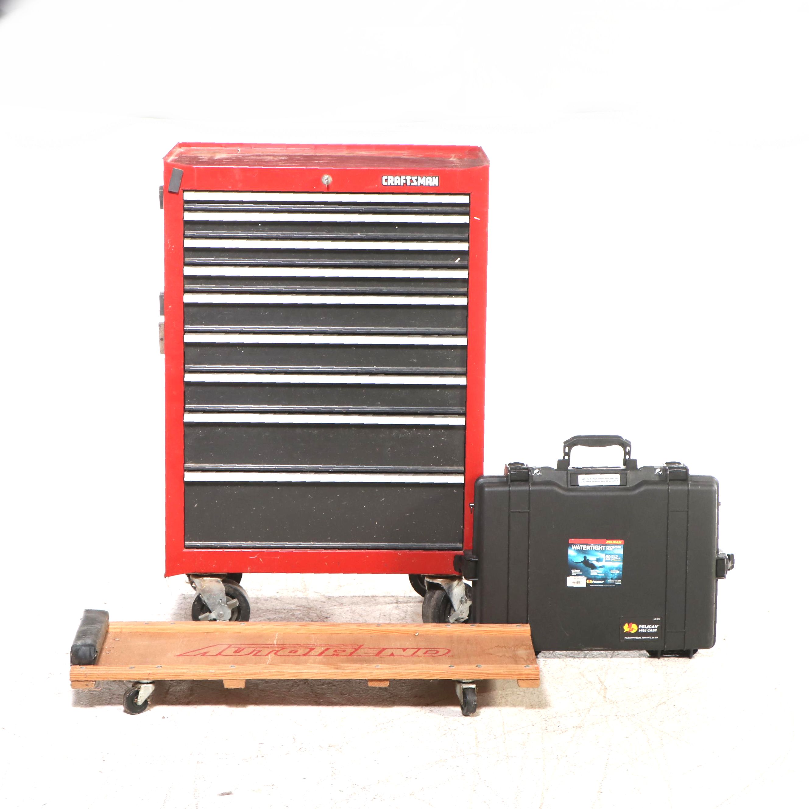 Craftsman Tool Chest, Pelican Hardshell Gun Case, AutoTrend Creeper, Hand Tools