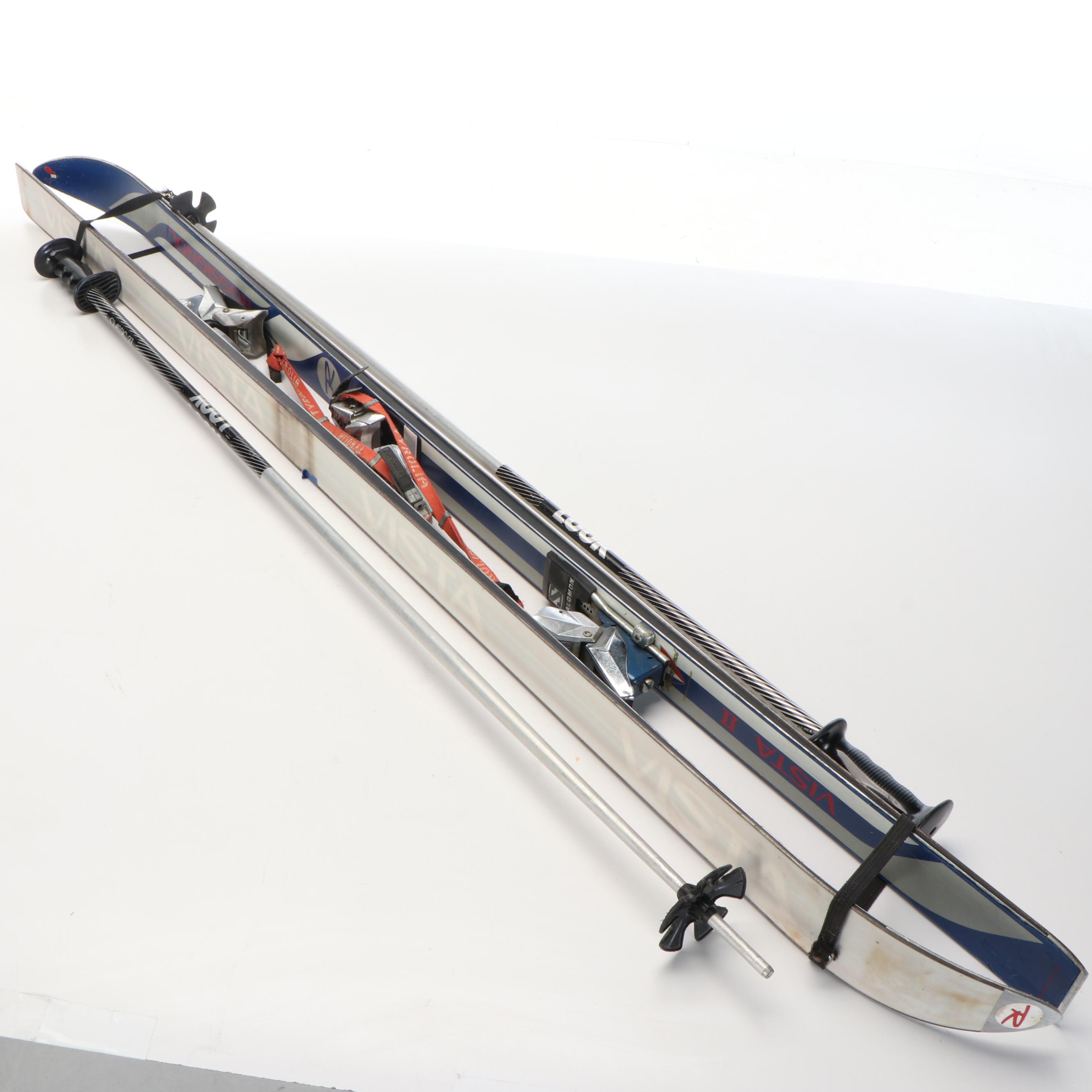 Rossignol Vista II Skis with Metal Ski Poles