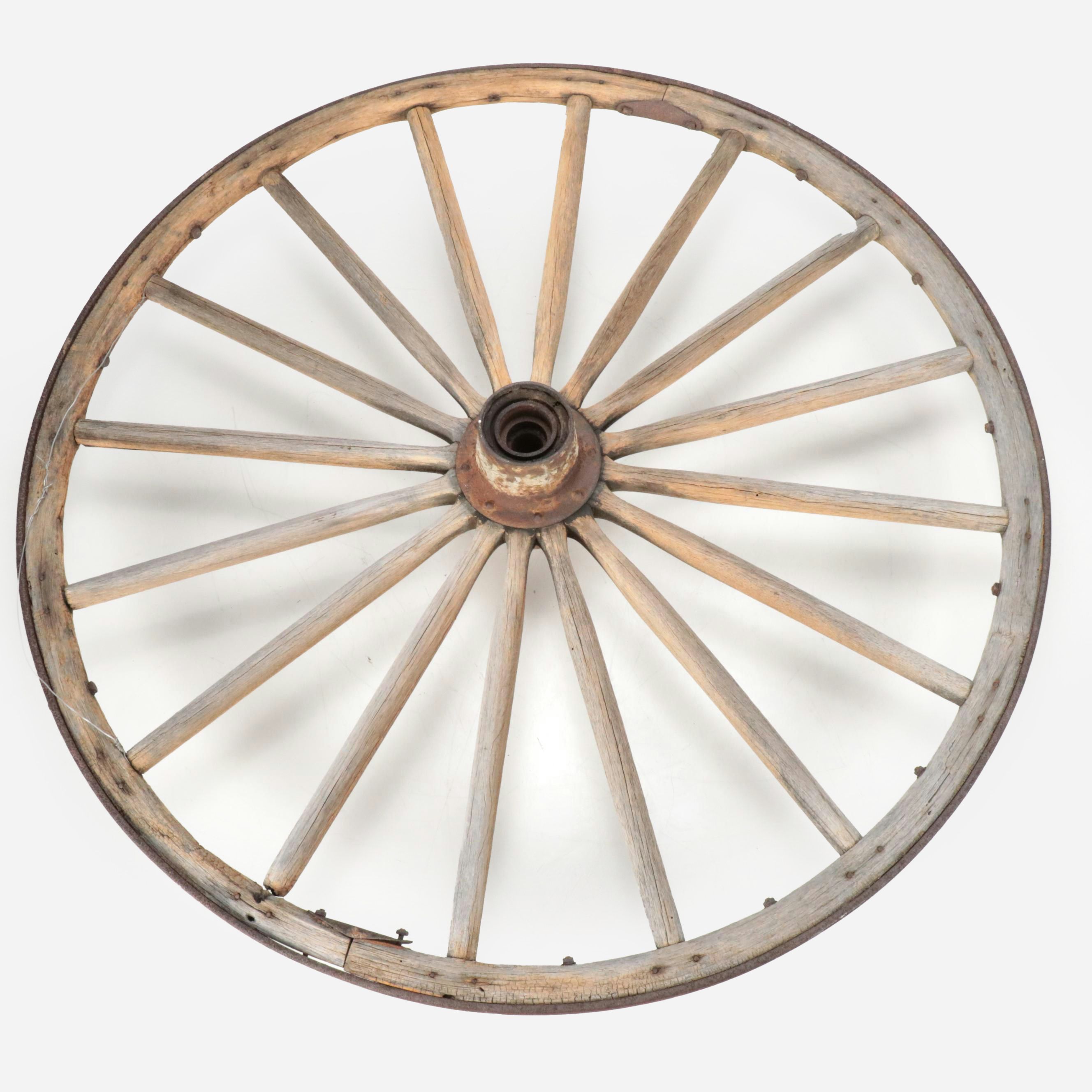 Iron Bound Wooden Wagon Wheel