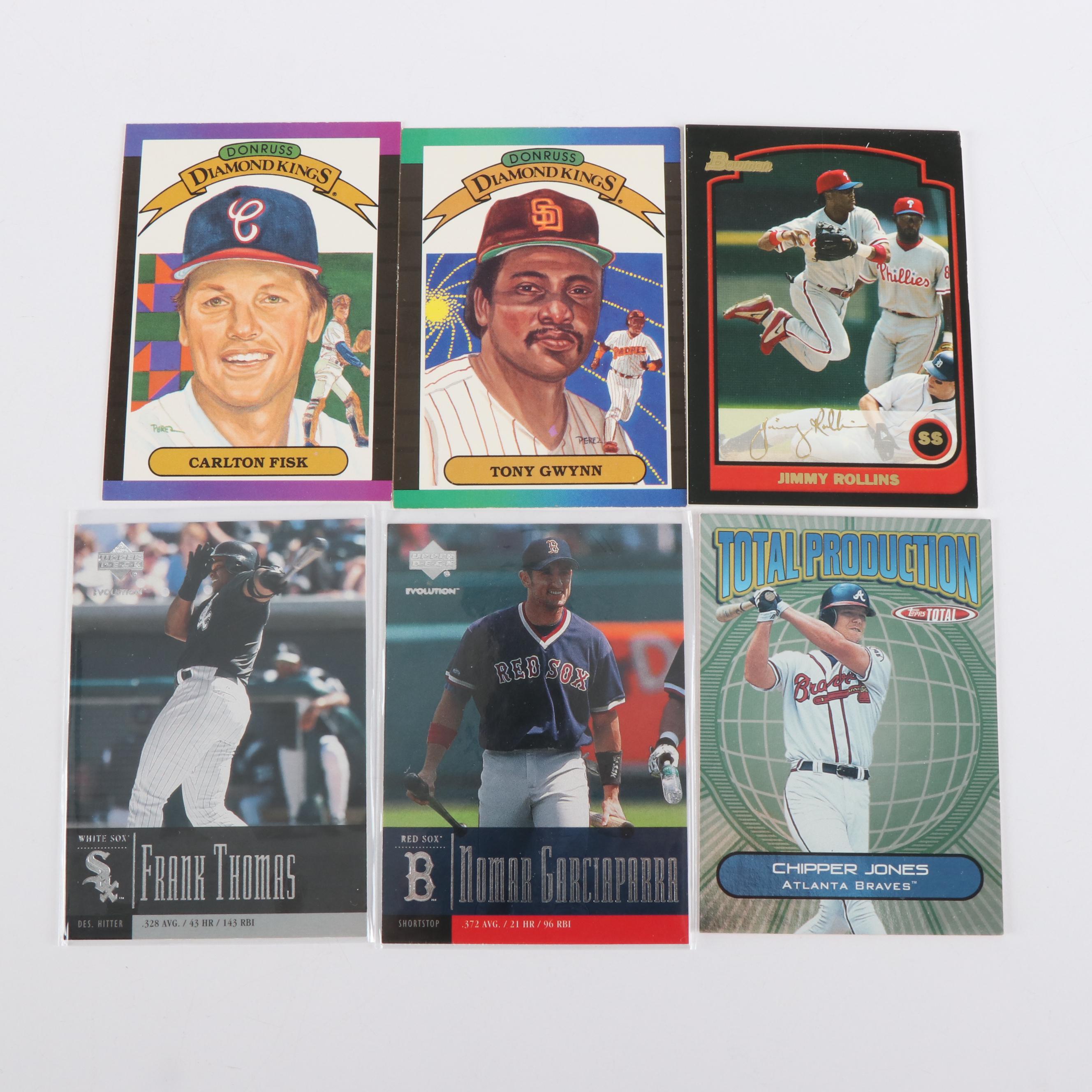 Topps with Other Baseball Cards Featuring Frank Thomas, Chipper Jones, and More