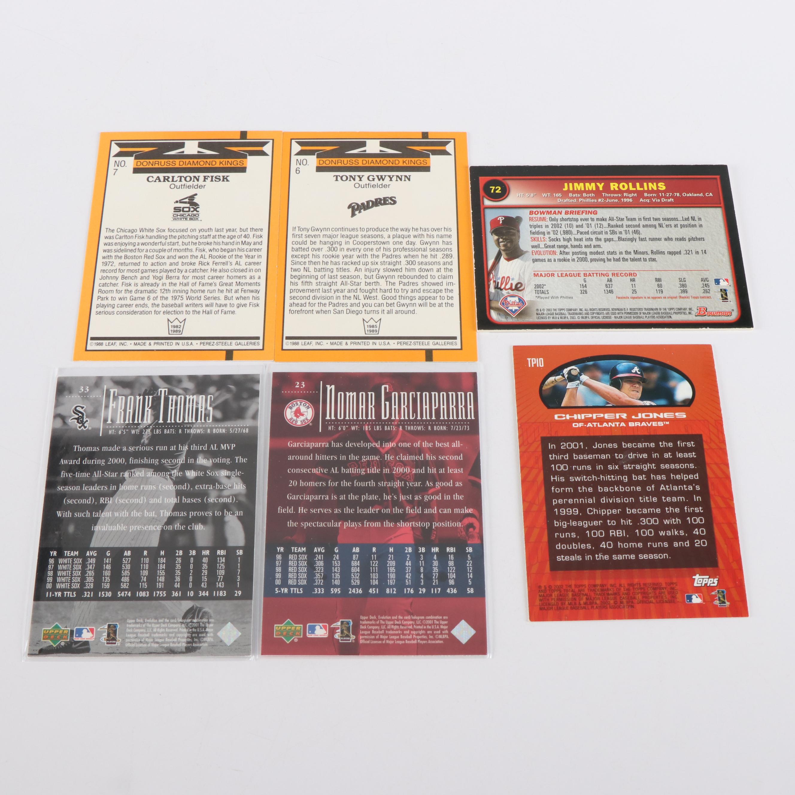 Topps with Other Baseball Cards Featuring Frank Thomas, Chipper Jones, and More