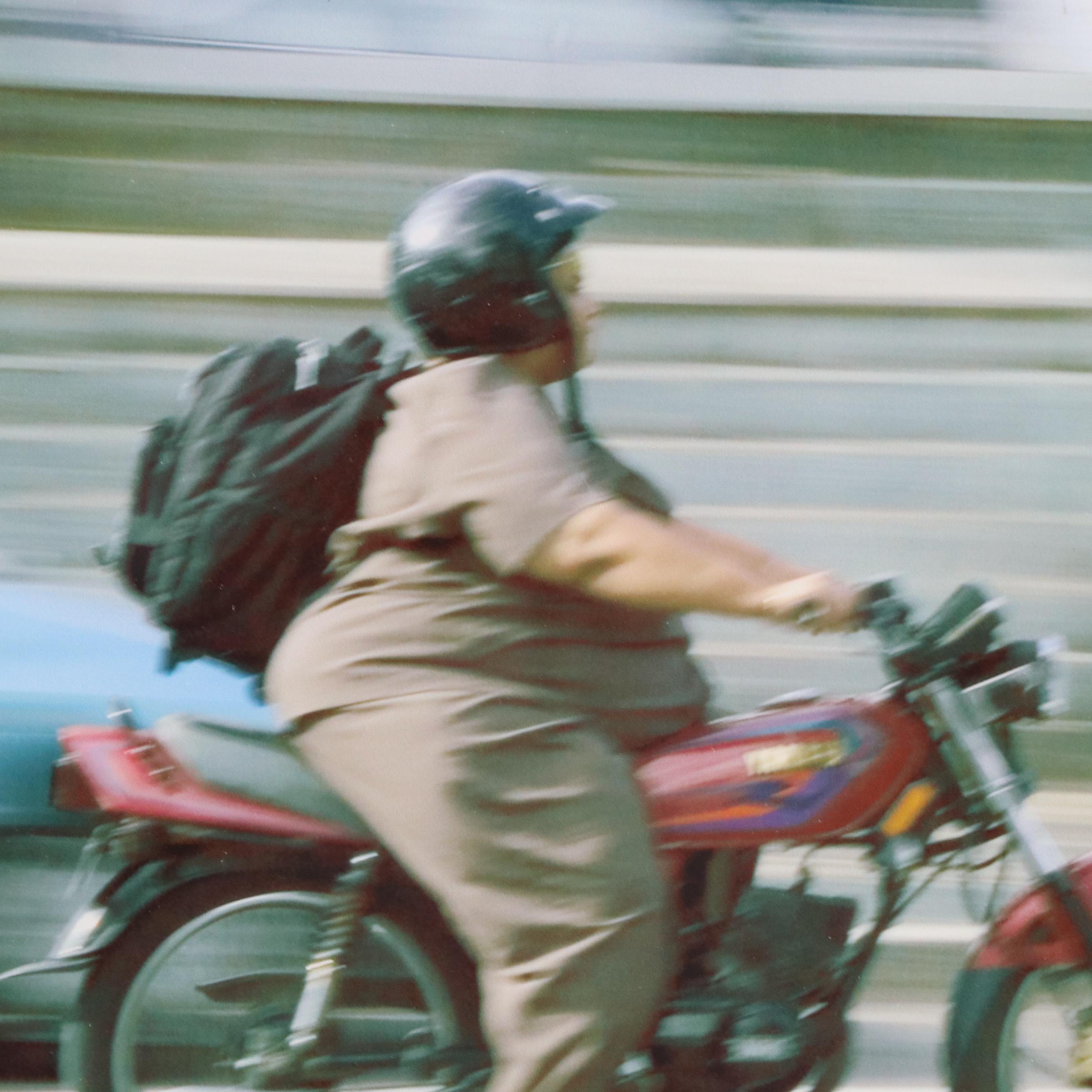 Digital Print of Figure on Motorcycle, 21st Century