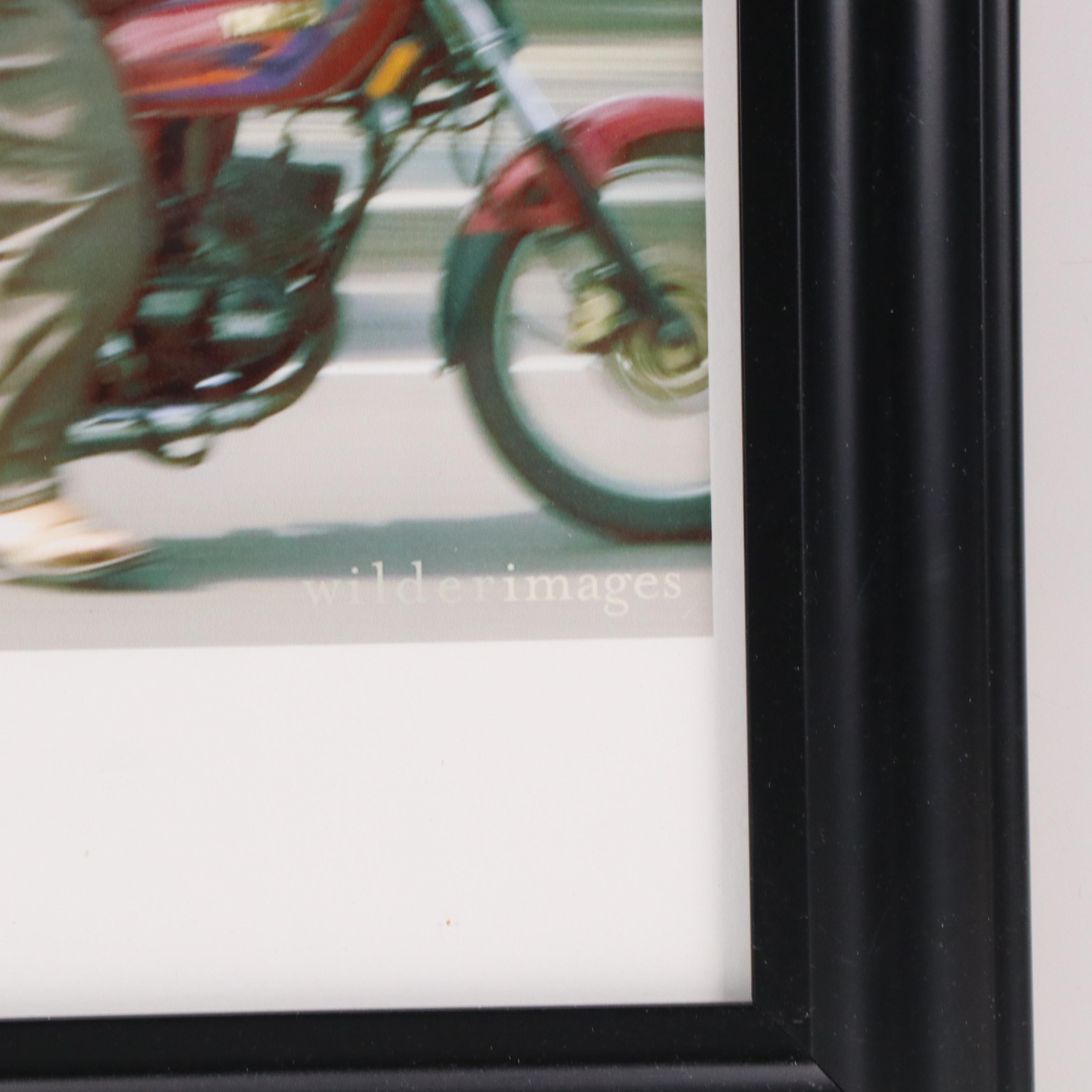 Digital Print of Figure on Motorcycle, 21st Century