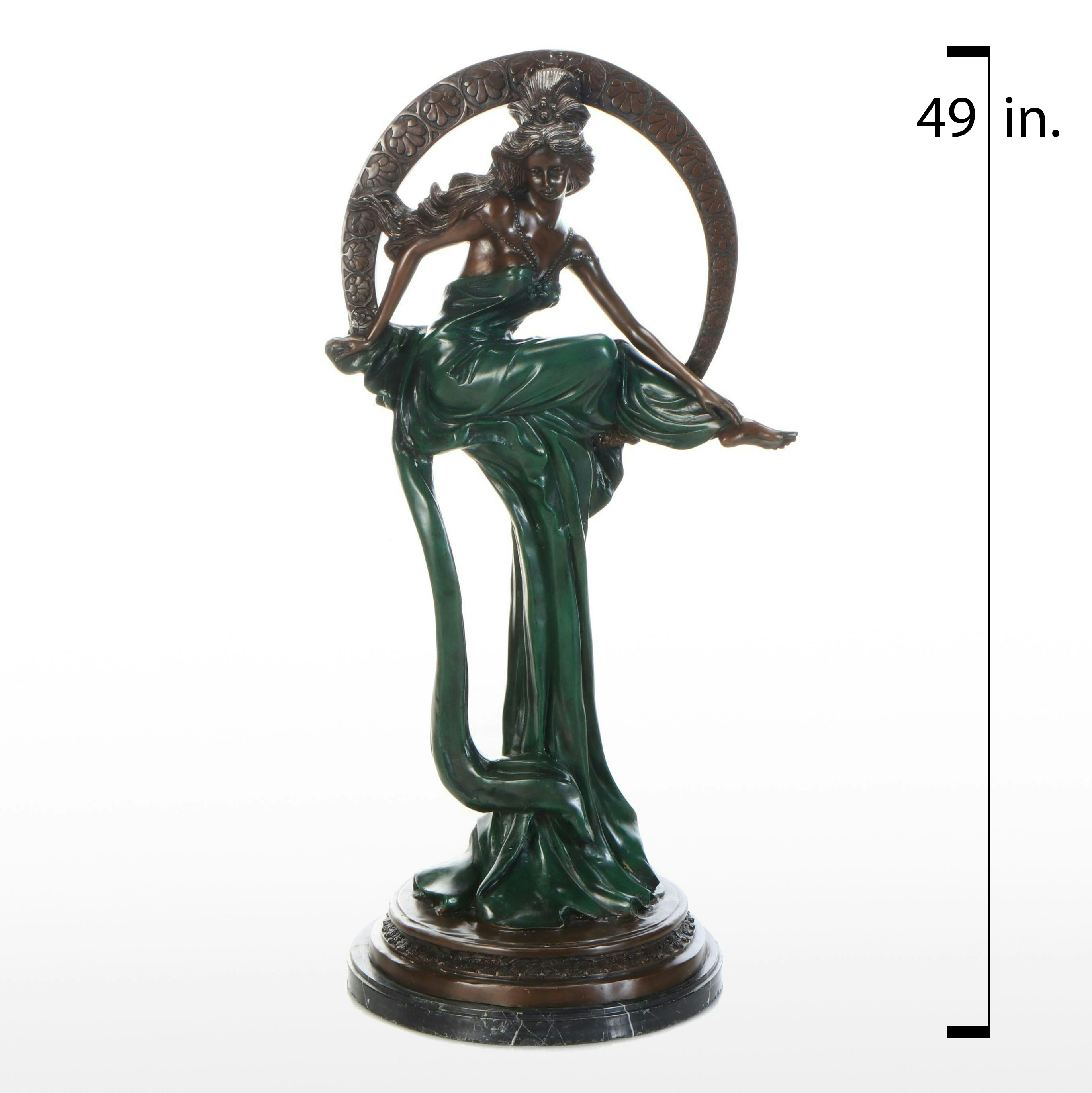 After Alphonse Mucha "Maiden of the Arts" Bronze Sculpture