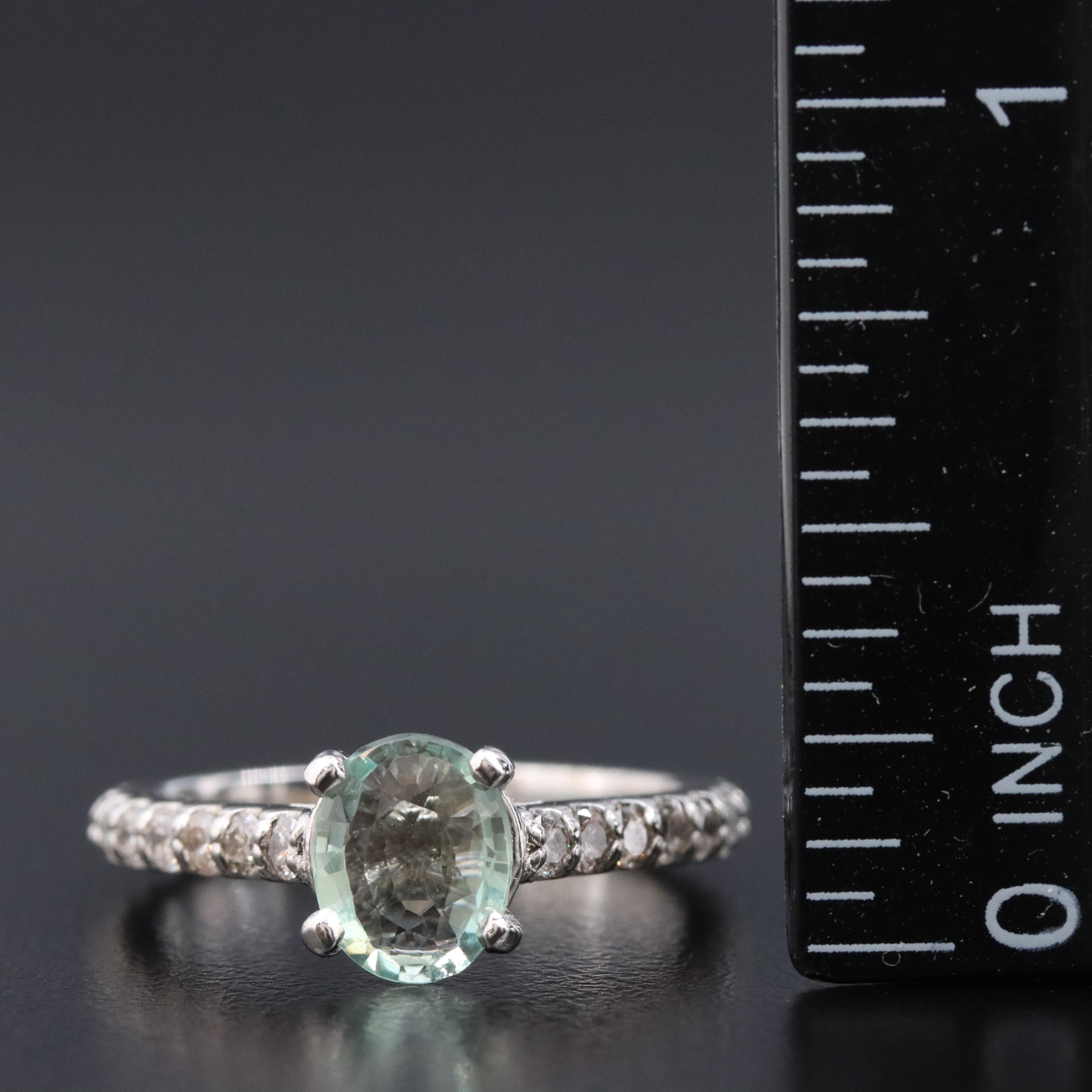 Platinum Alexandrite and Diamond Ring