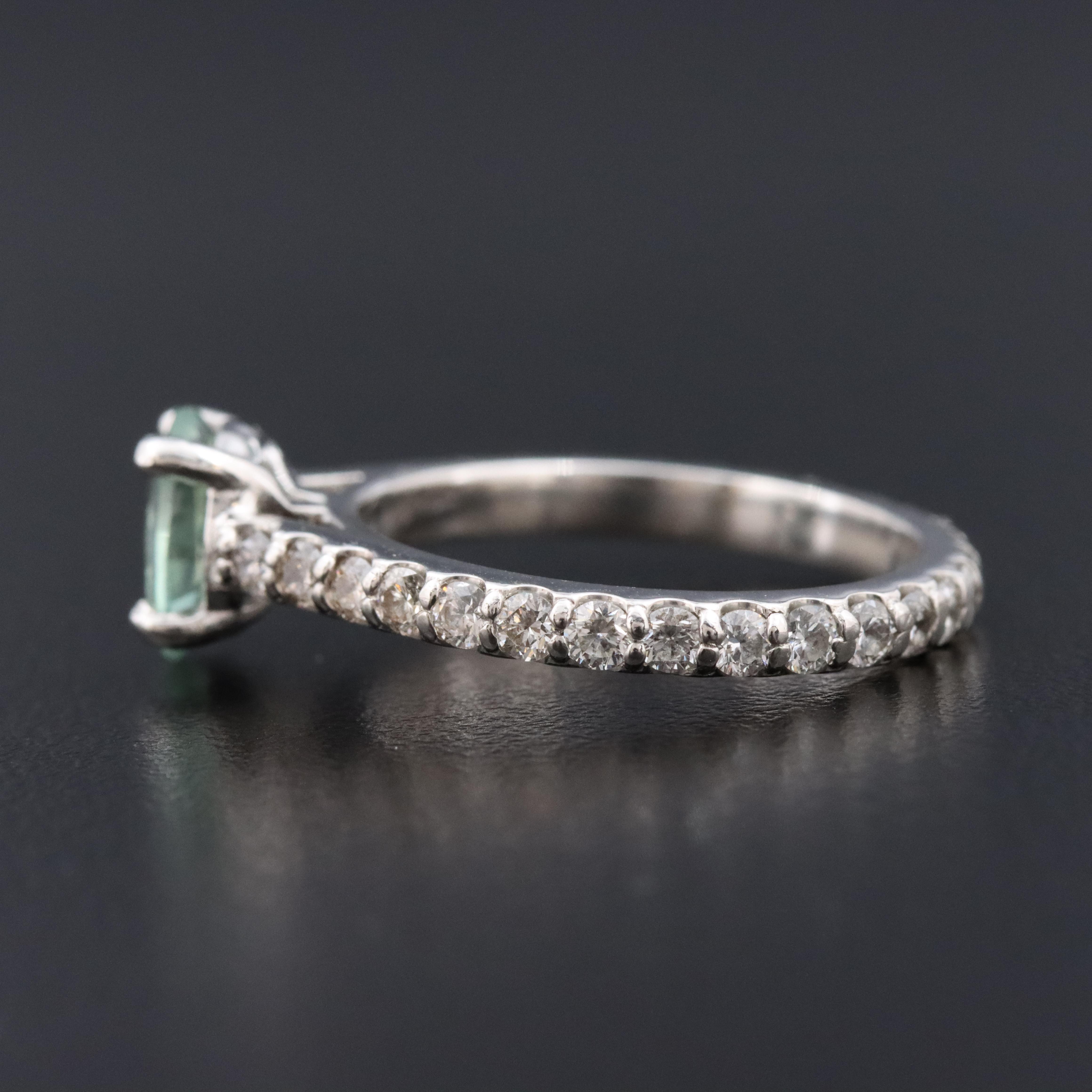 Platinum Alexandrite and Diamond Ring