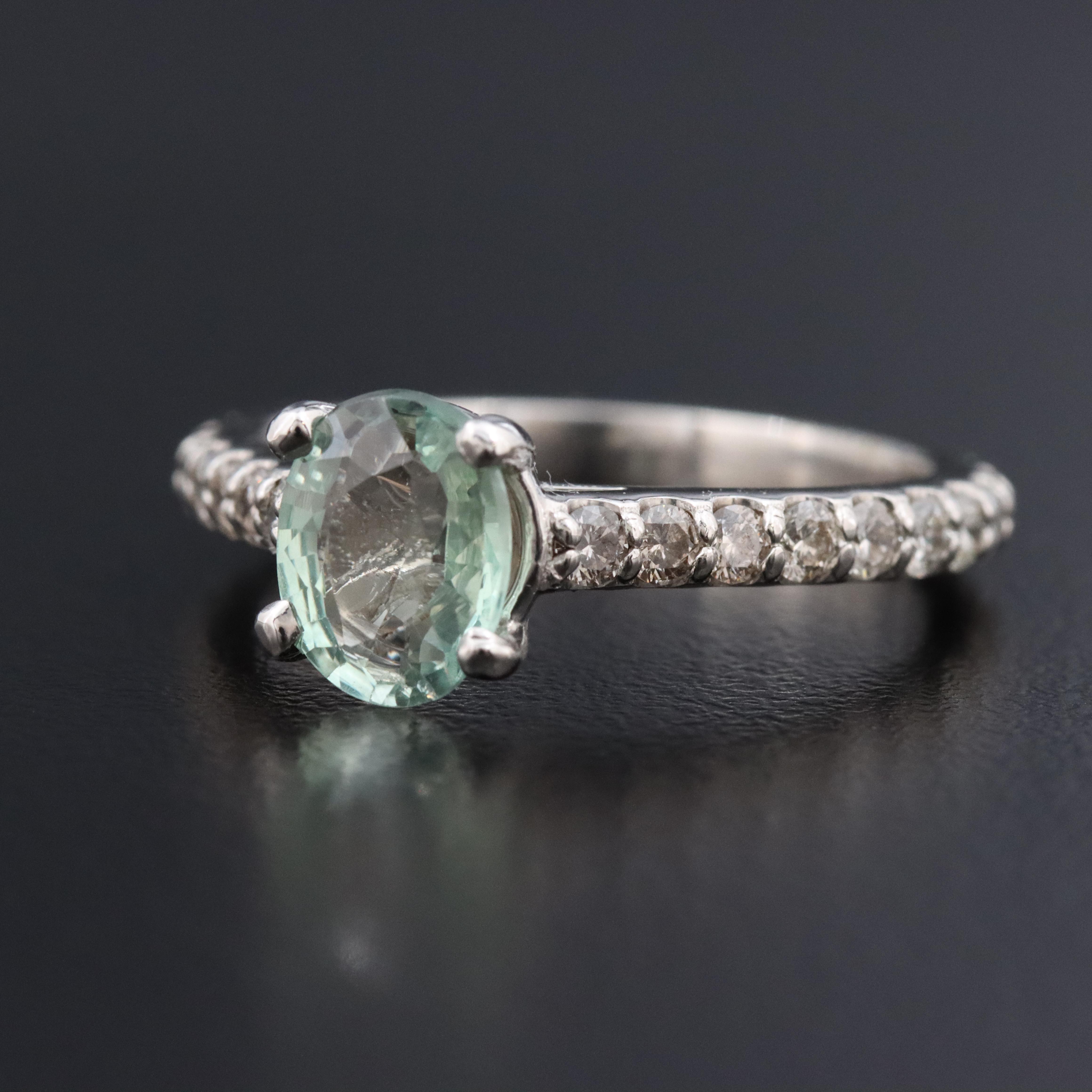 Platinum Alexandrite and Diamond Ring