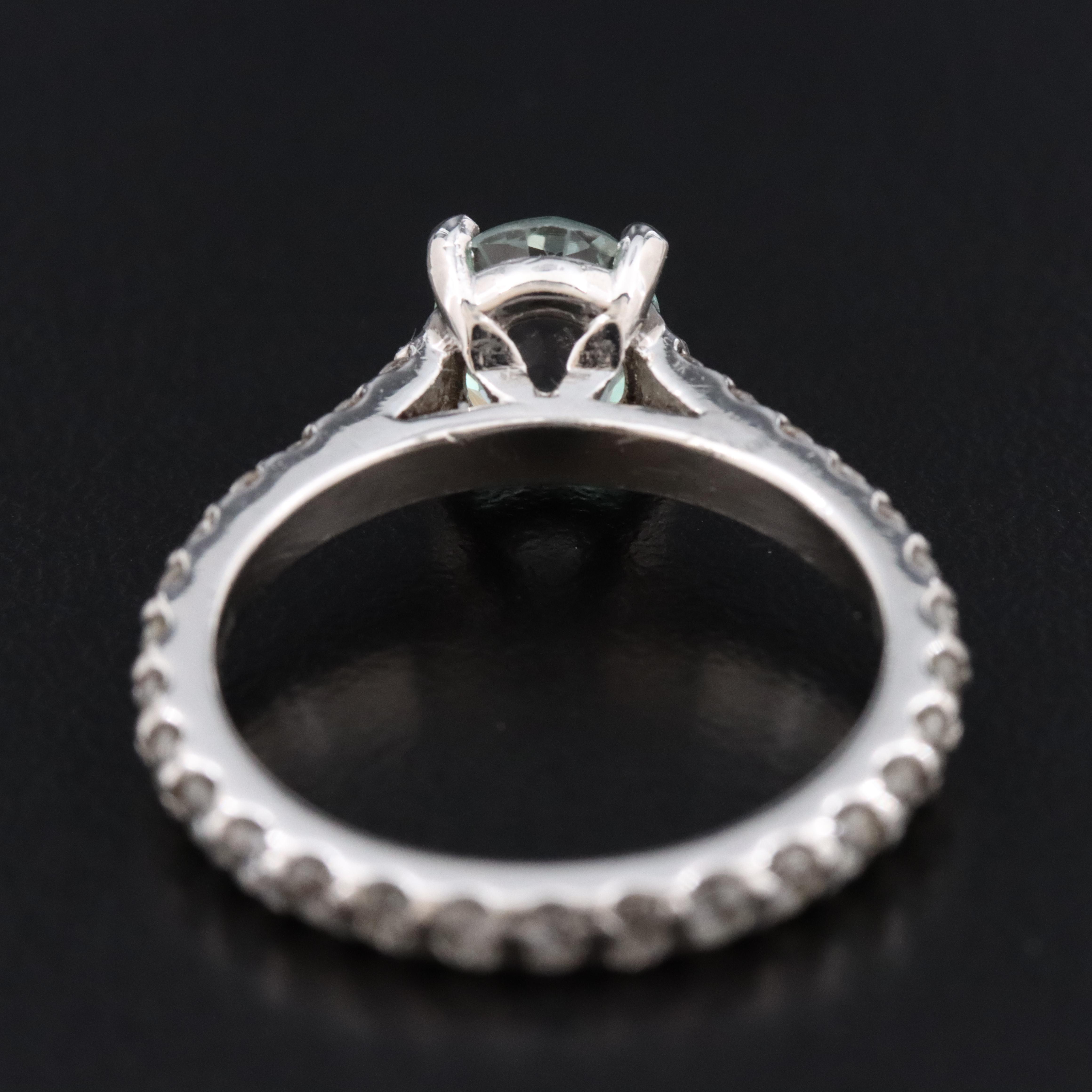 Platinum Alexandrite and Diamond Ring