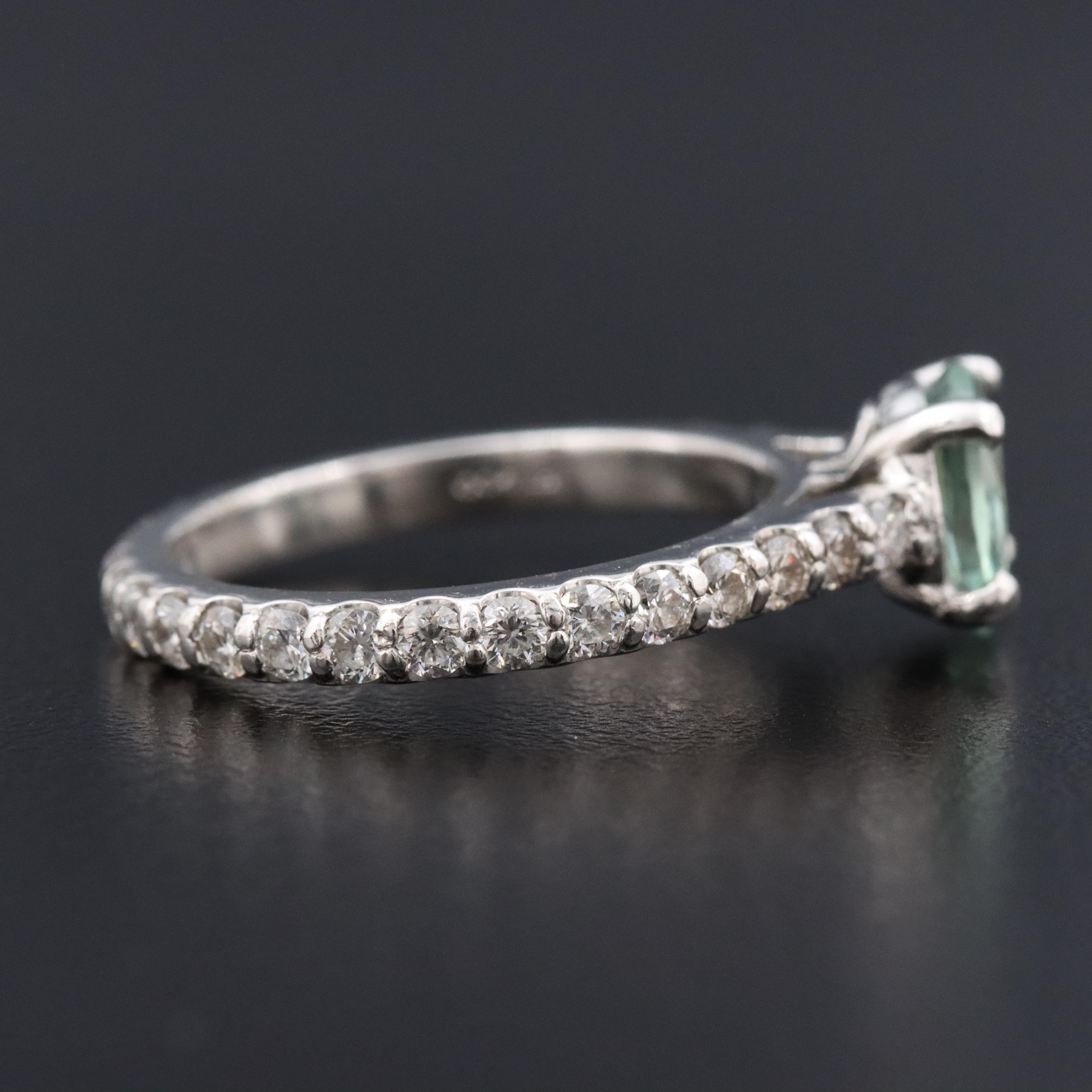 Platinum Alexandrite and Diamond Ring