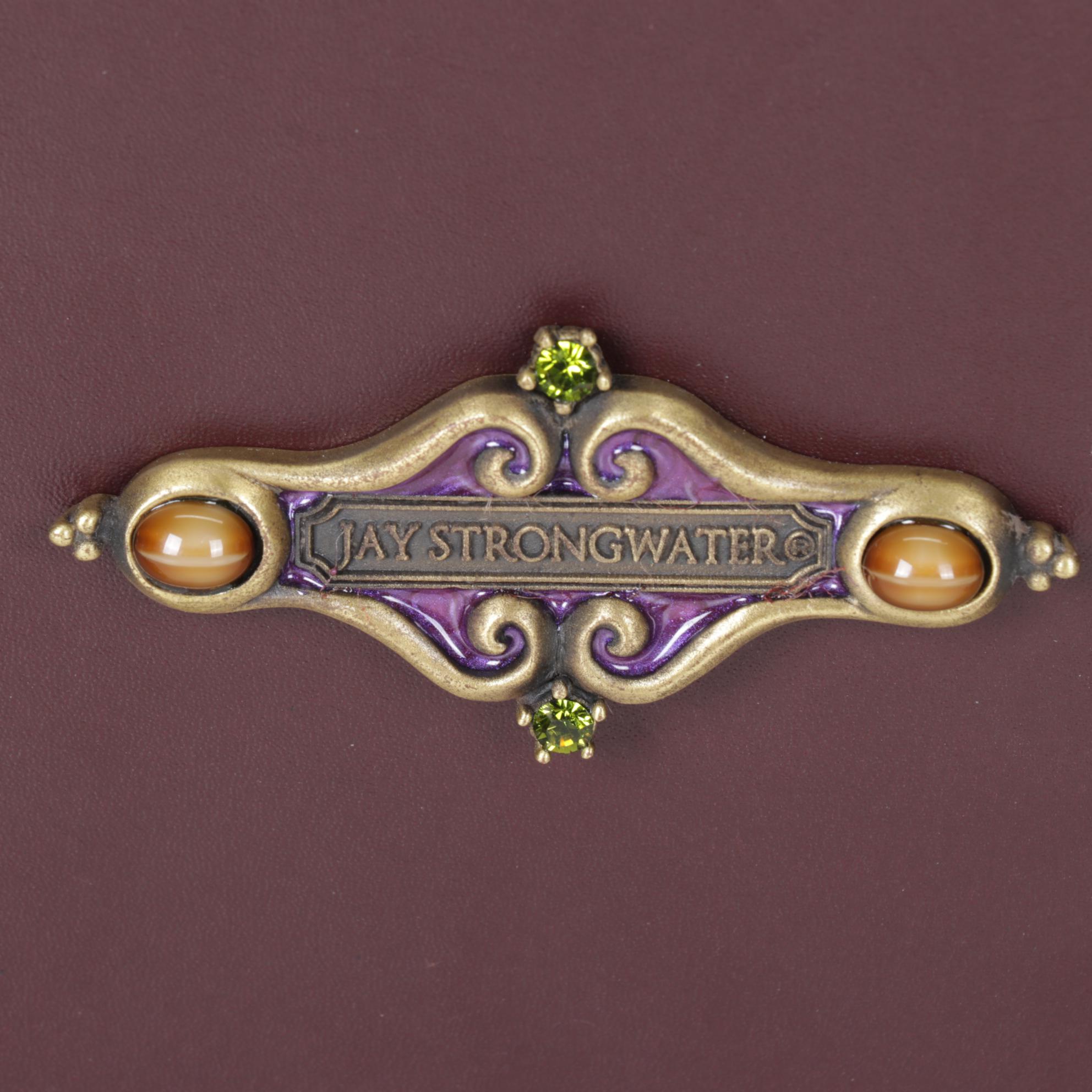 Jay Strongwater Embellished Brown Leather Jewelry Box