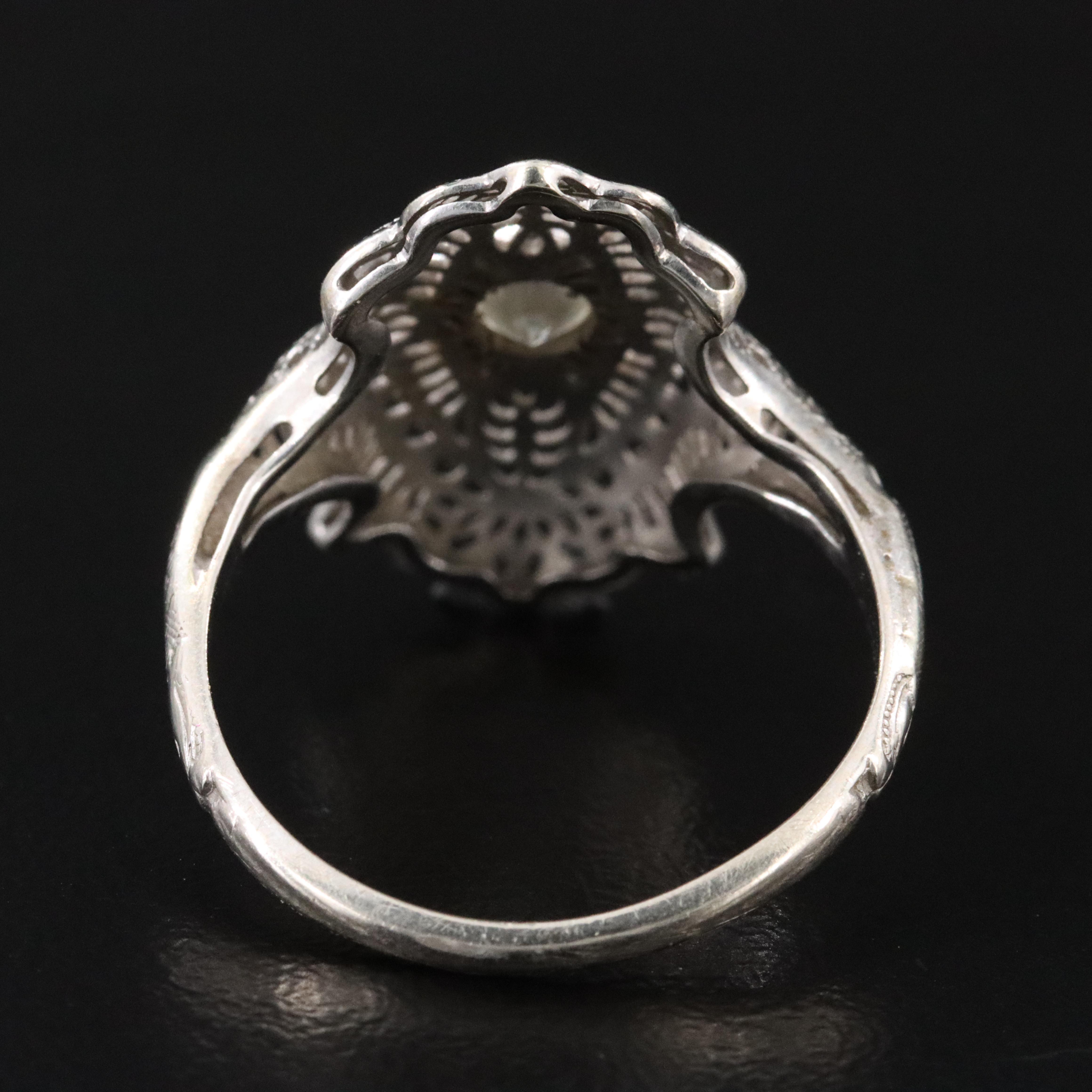 Vintage 14K 0.20 CT Diamond Latticework Ring