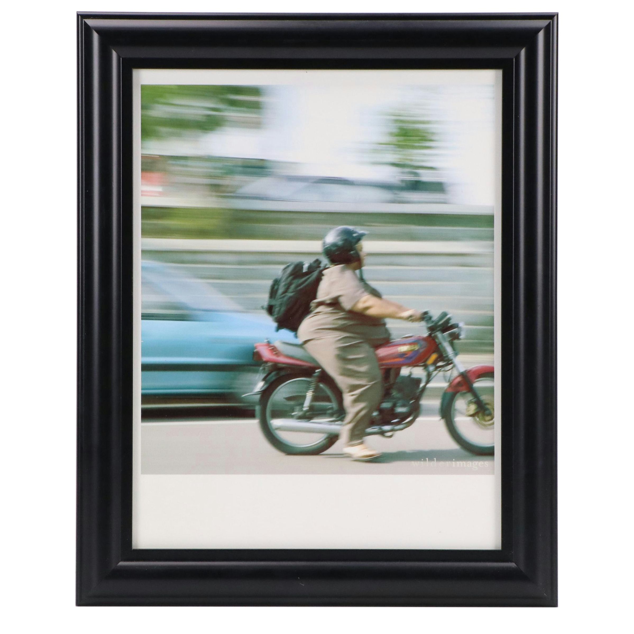 Digital Print of Figure on Motorcycle, 21st Century