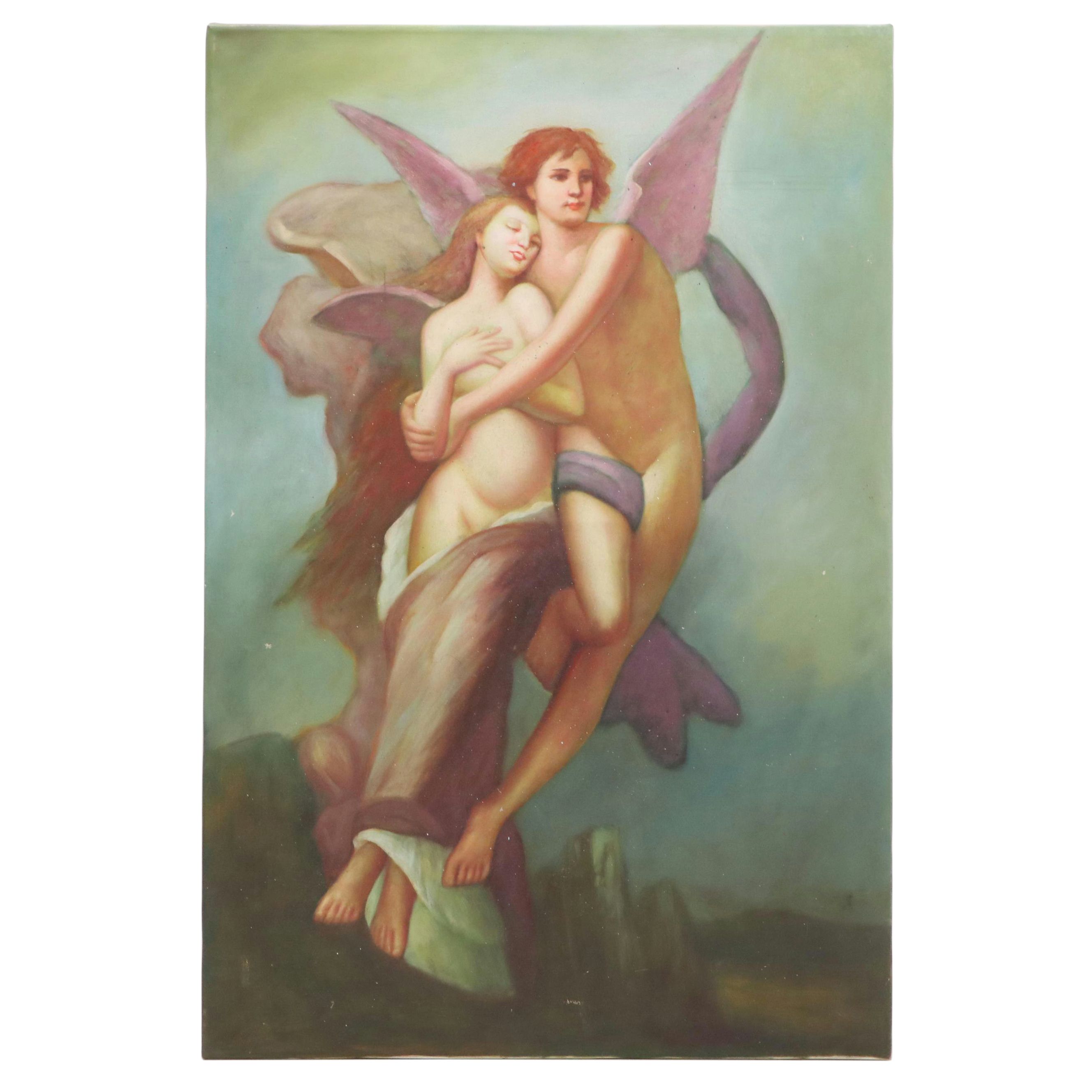 Oil Painting After William-Adolphe Bouguereau of "The Abduction of Psyche"