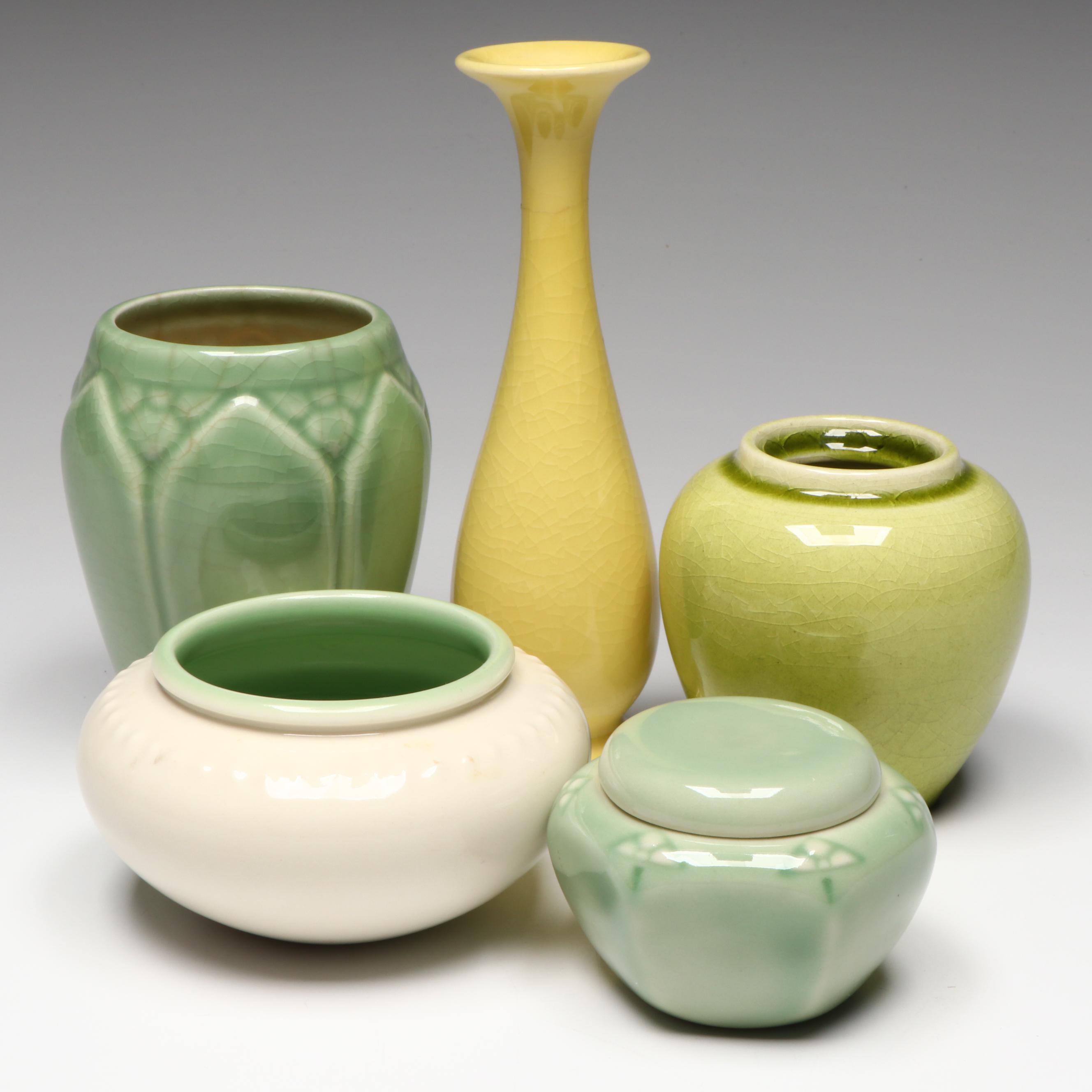 Rookwood Pottery High Glaze Production Vases and Jars, Early to Mid-20th Century