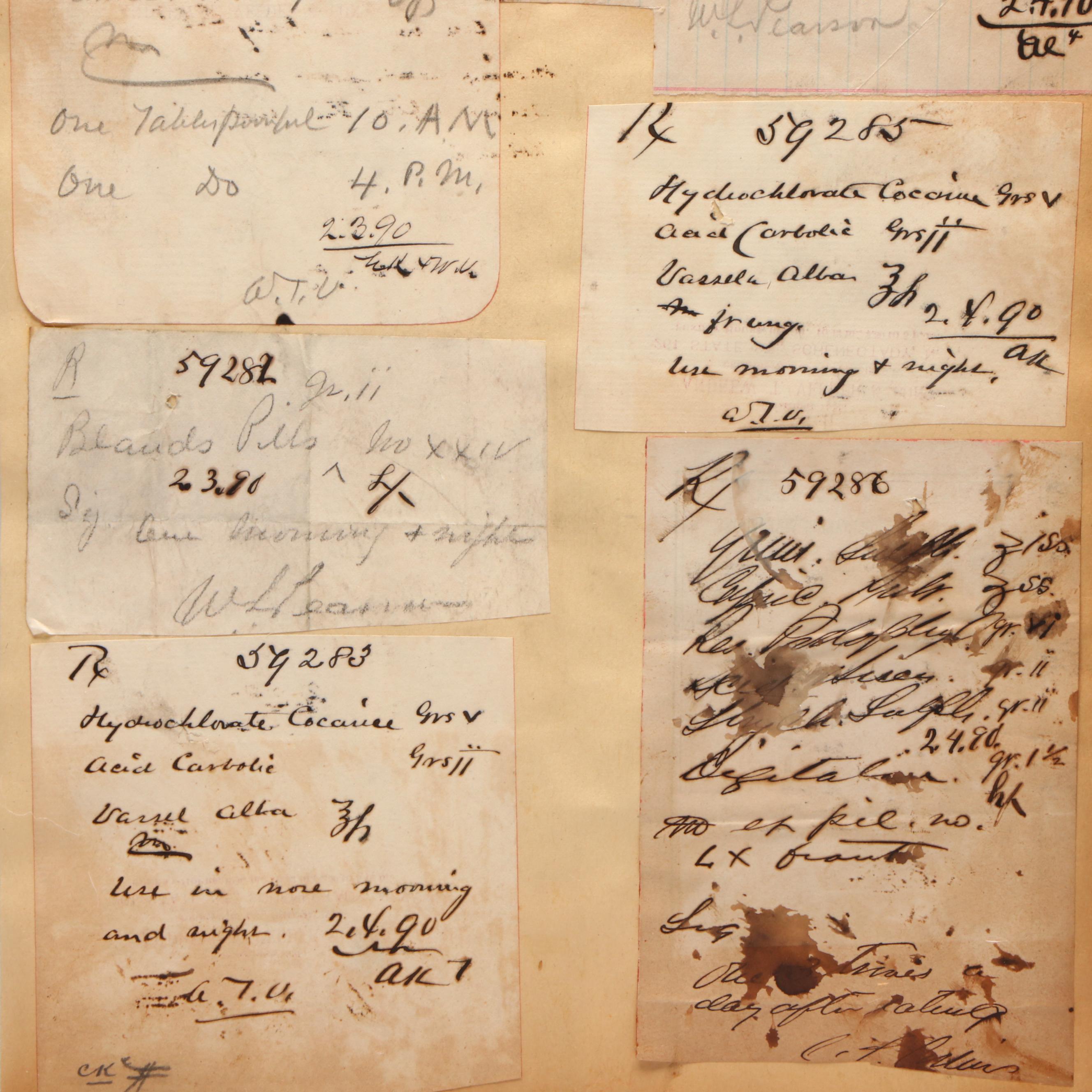 Prescription Forms for Cocaine and Coca Wine, 1890