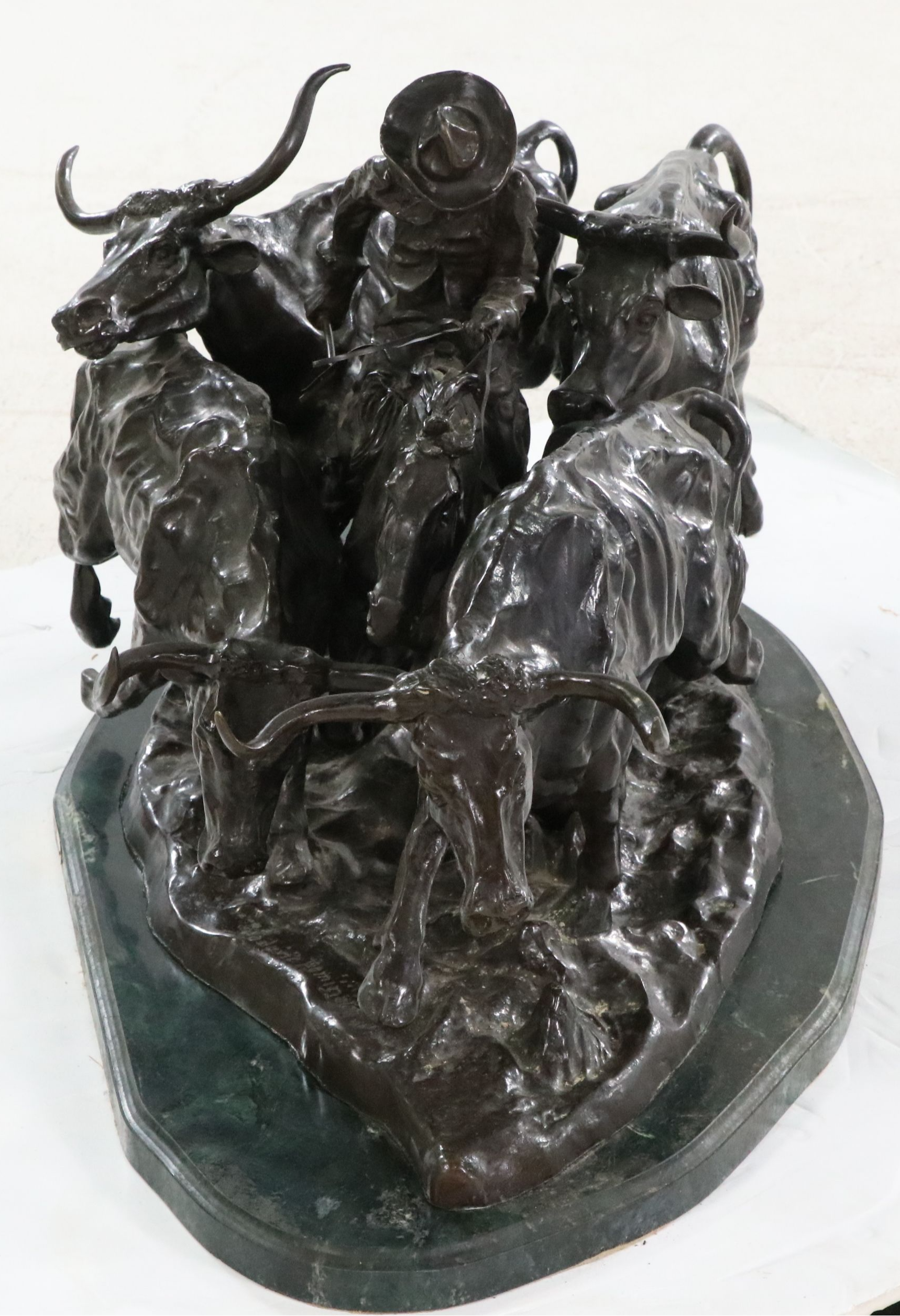 Bronze Sculpture "The Stampede" After Frederic Remington