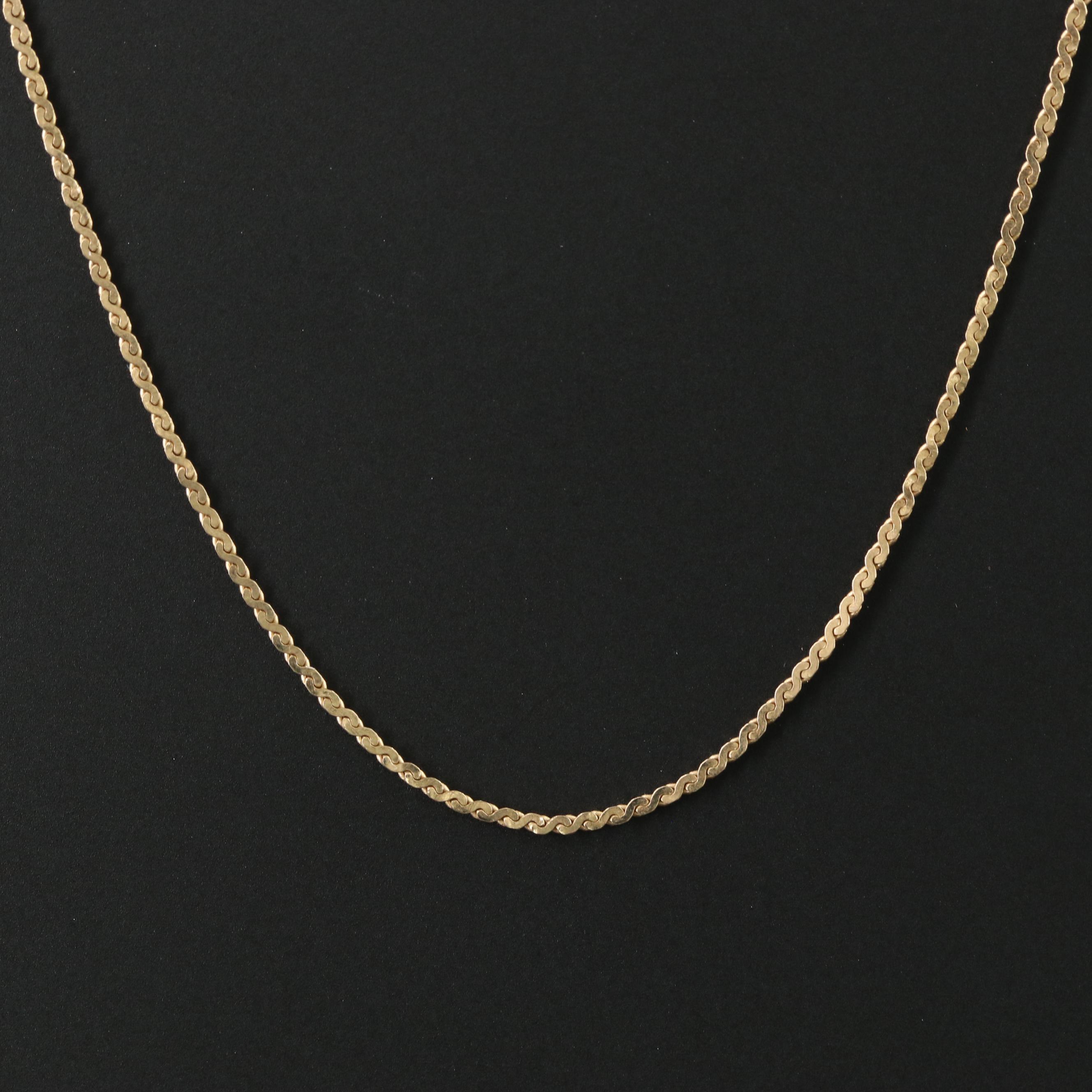 14K Serpentine Chain Necklace