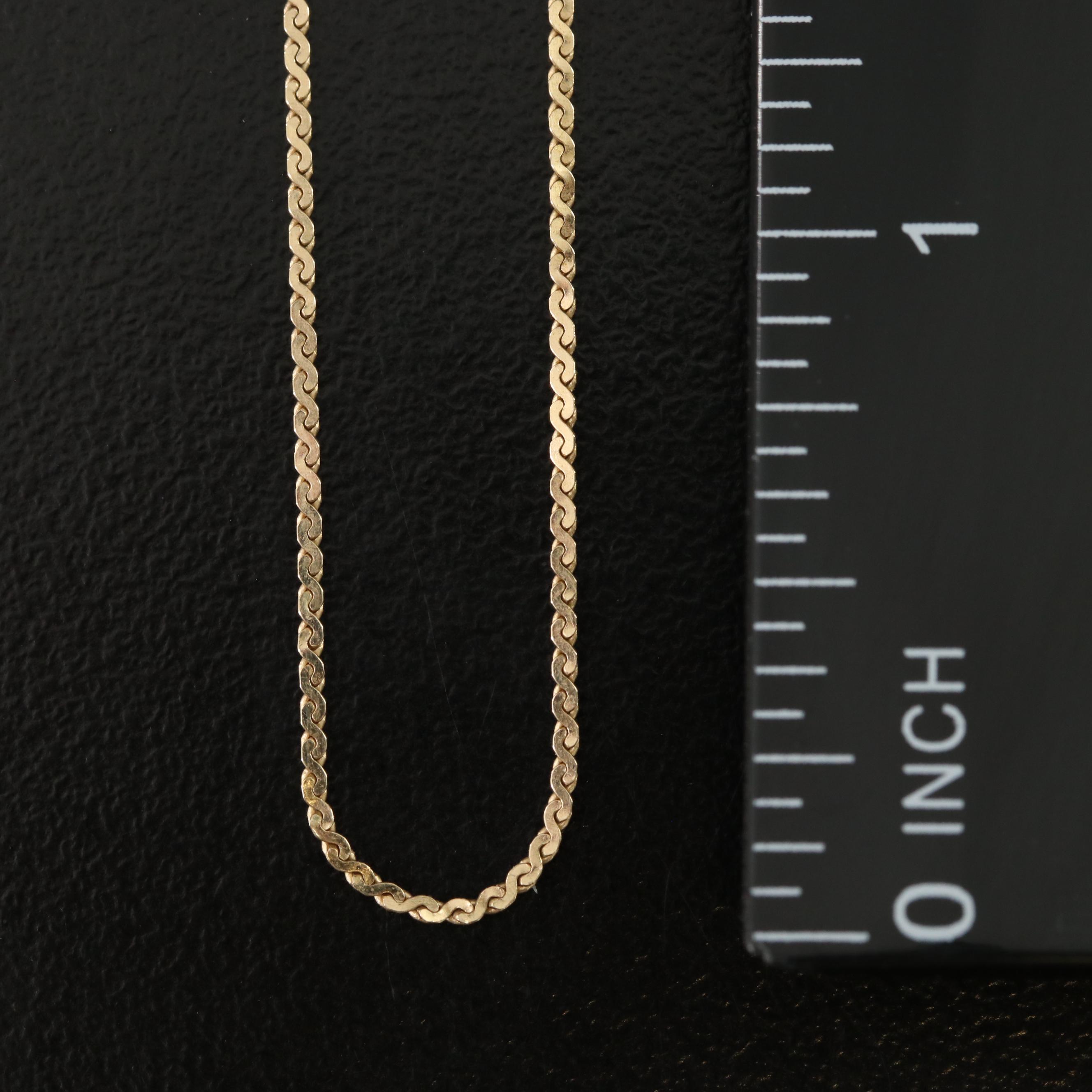 14K Serpentine Chain Necklace