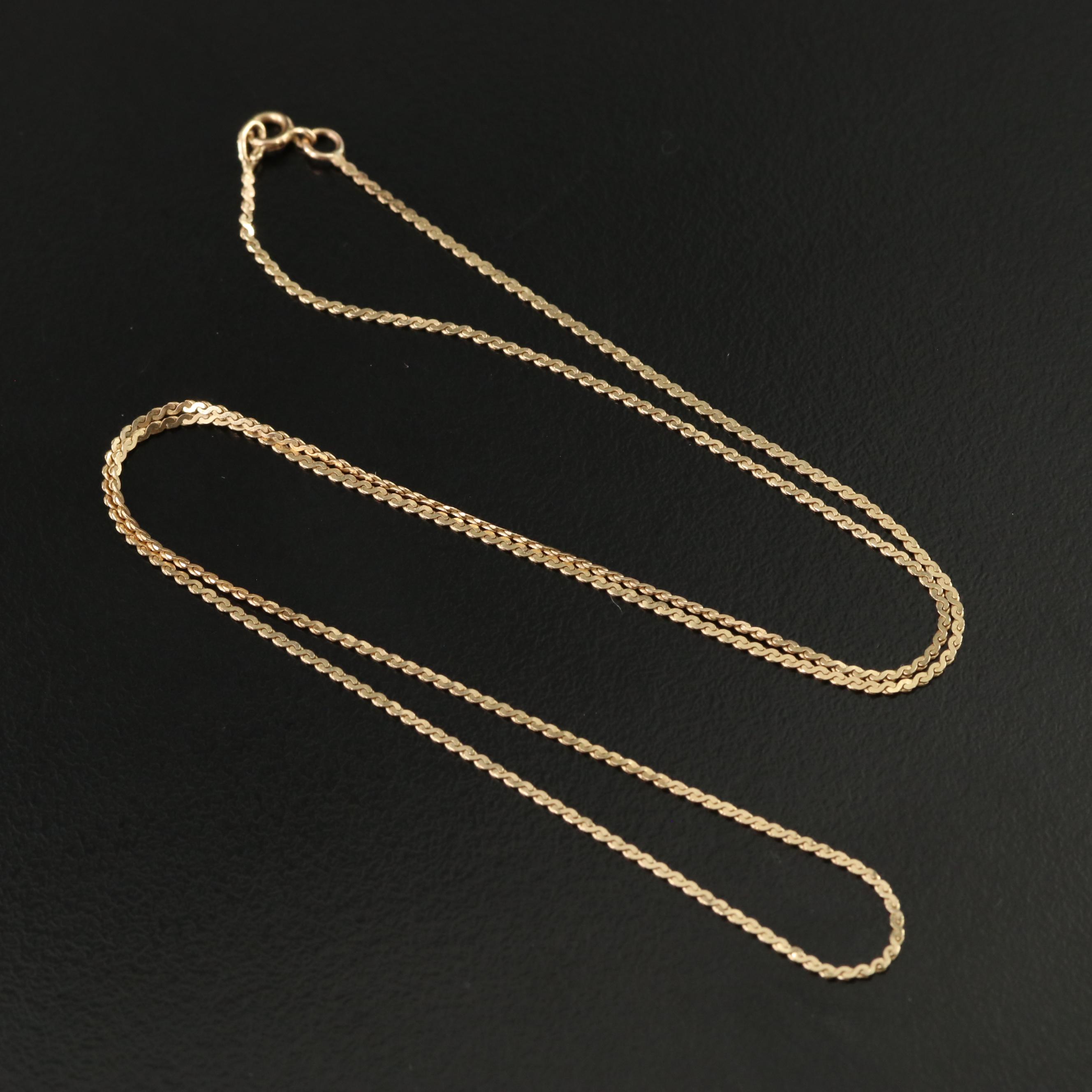 14K Serpentine Chain Necklace