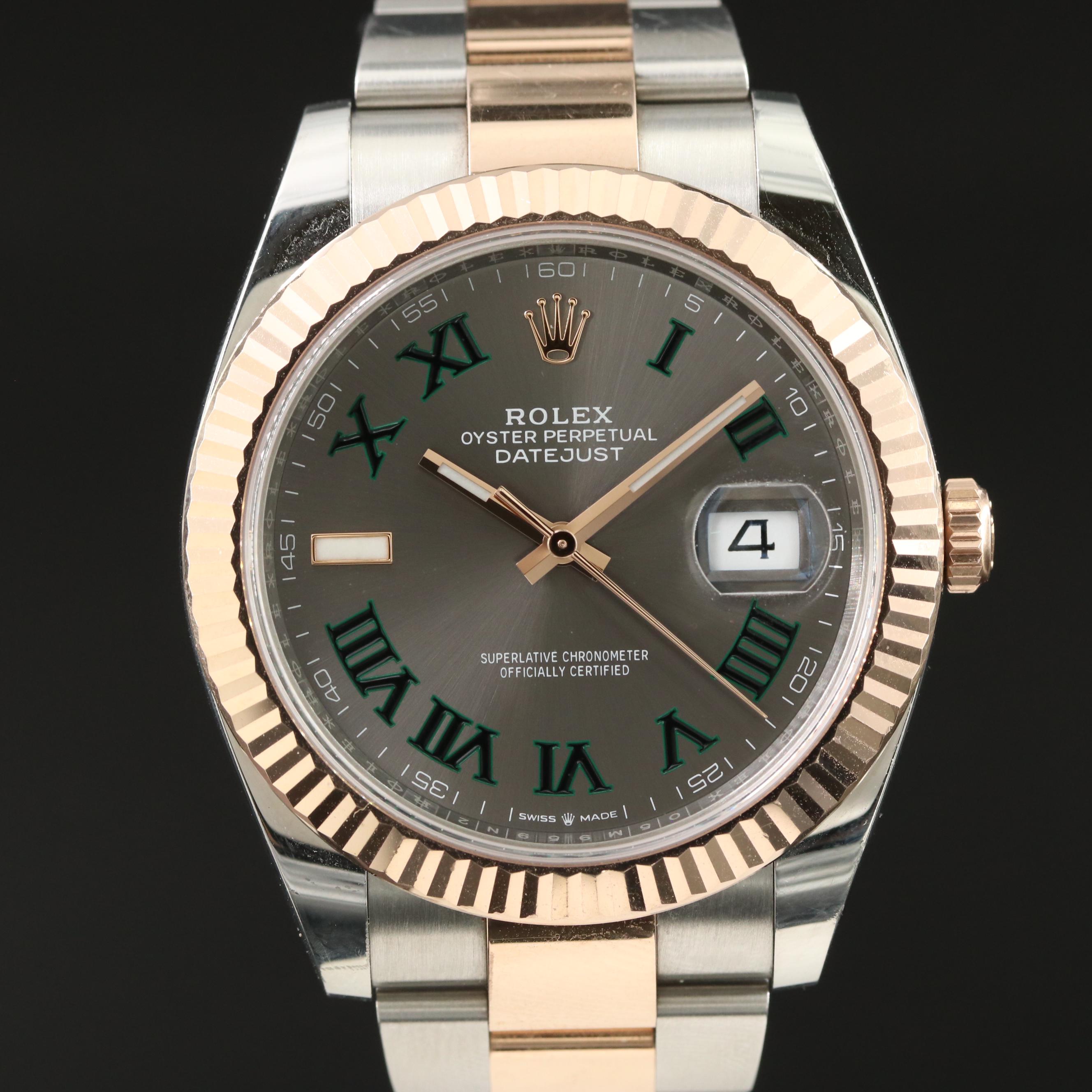 Rolex Datejust 126331 Grey 41mm 18K Rose Gold & Steel Automatic Watch