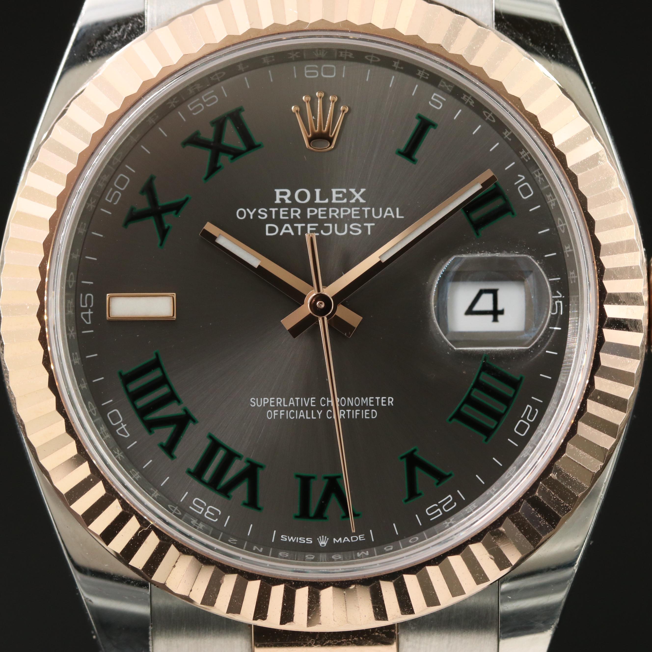 Rolex Datejust 126331 Grey 41mm 18K Rose Gold & Steel Automatic Watch