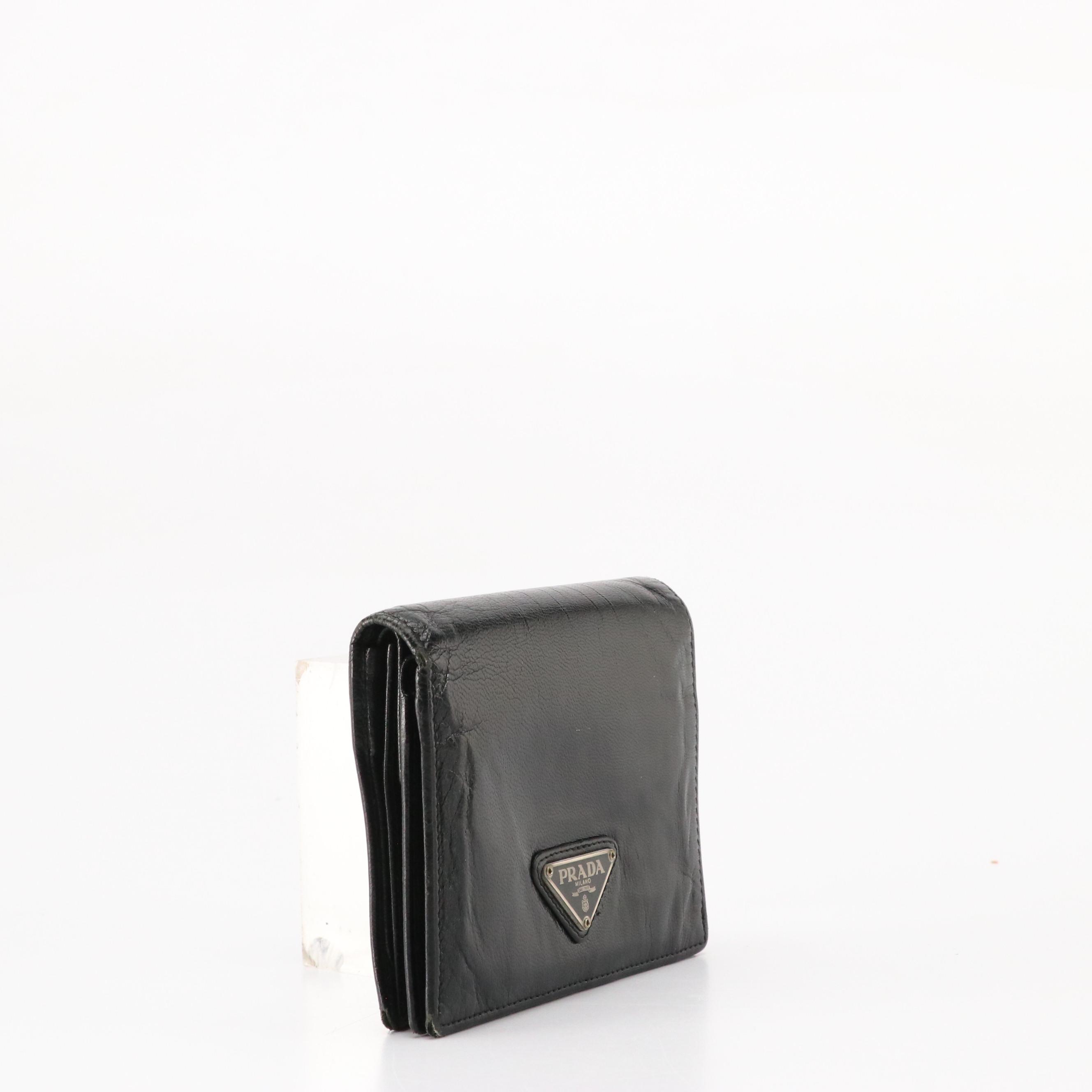 Prada Bifold Wallet in Black Leather