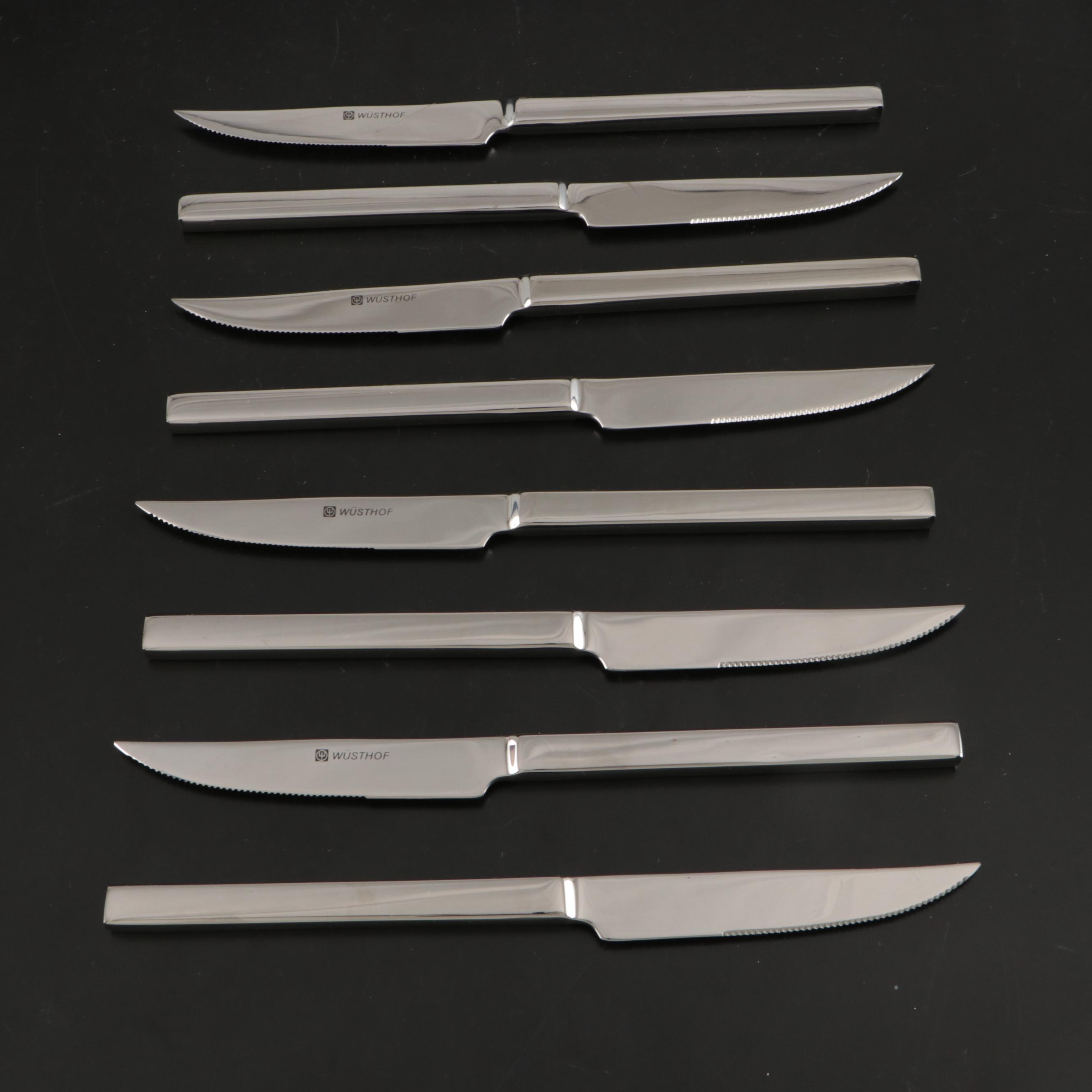 Wüsthof Stainless Steel Carving Set and Steak Knives with Wooden Storage Box