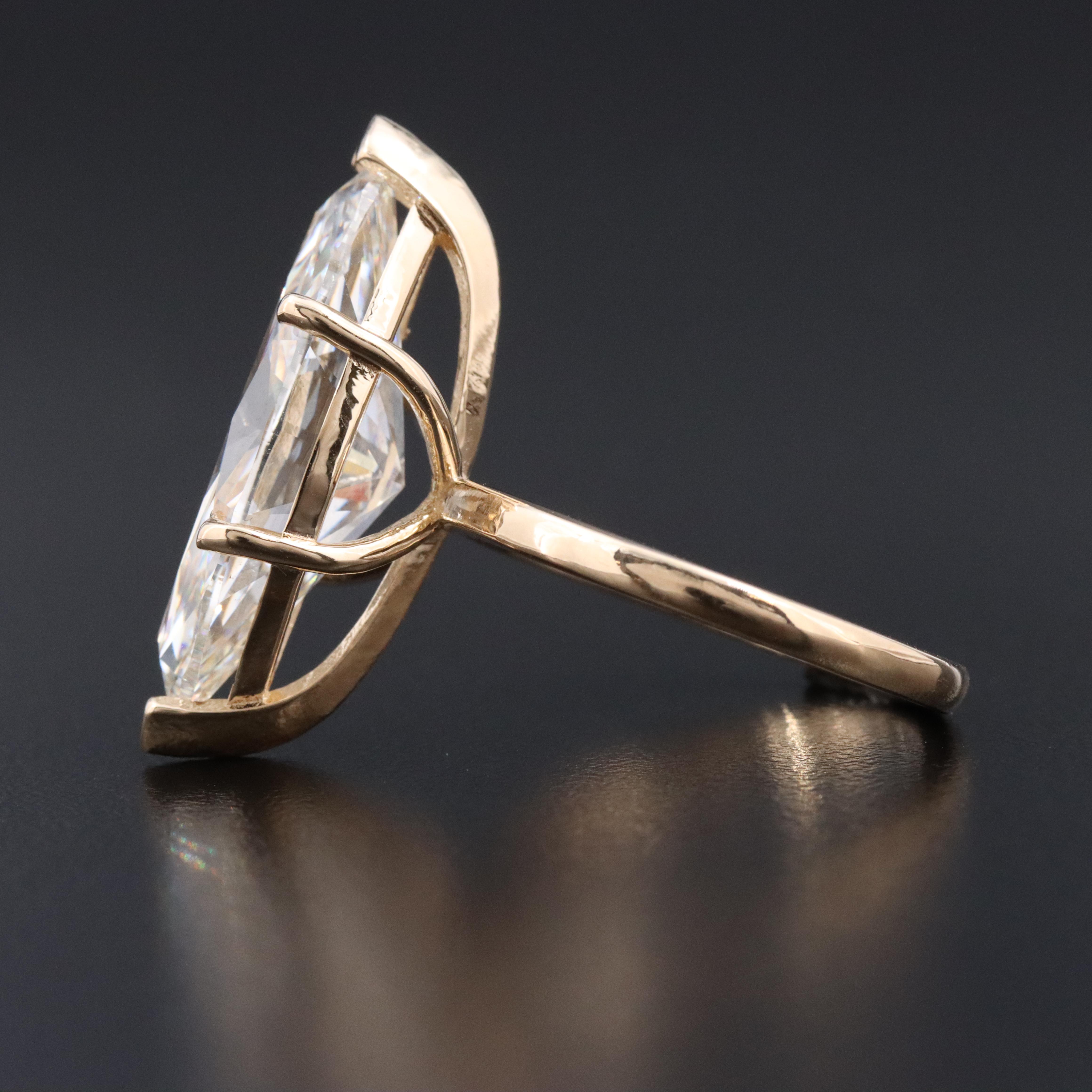 14K 8.90 CT Lab Grown Diamond Statement Ring