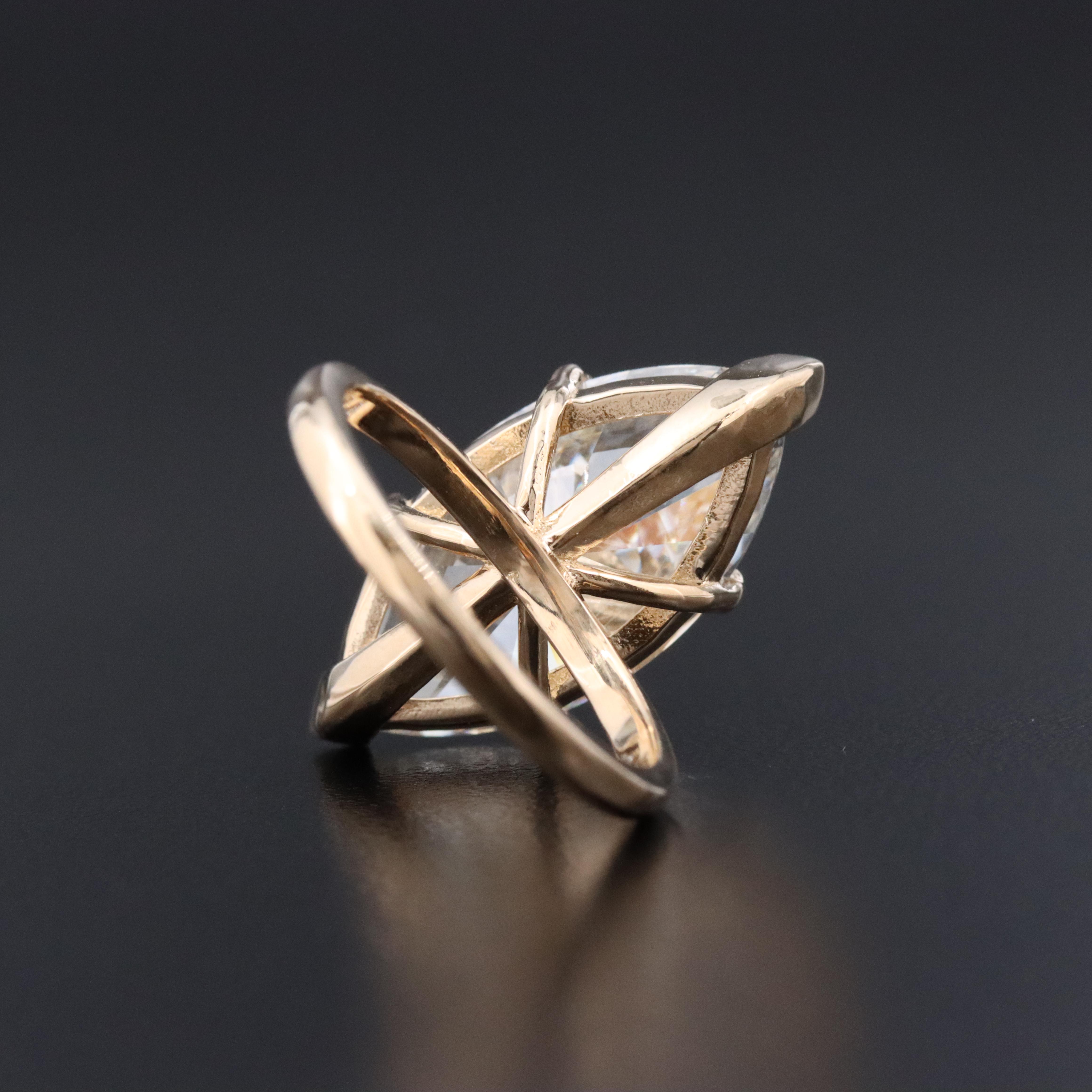14K 8.90 CT Lab Grown Diamond Statement Ring