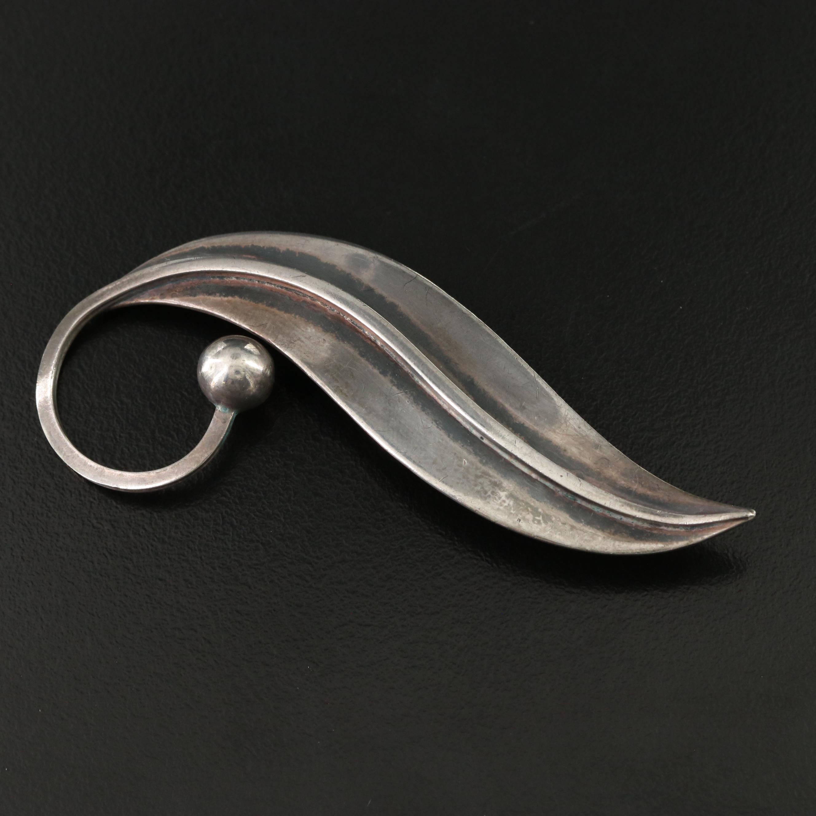 Delfino Sterling Leaf Brooch