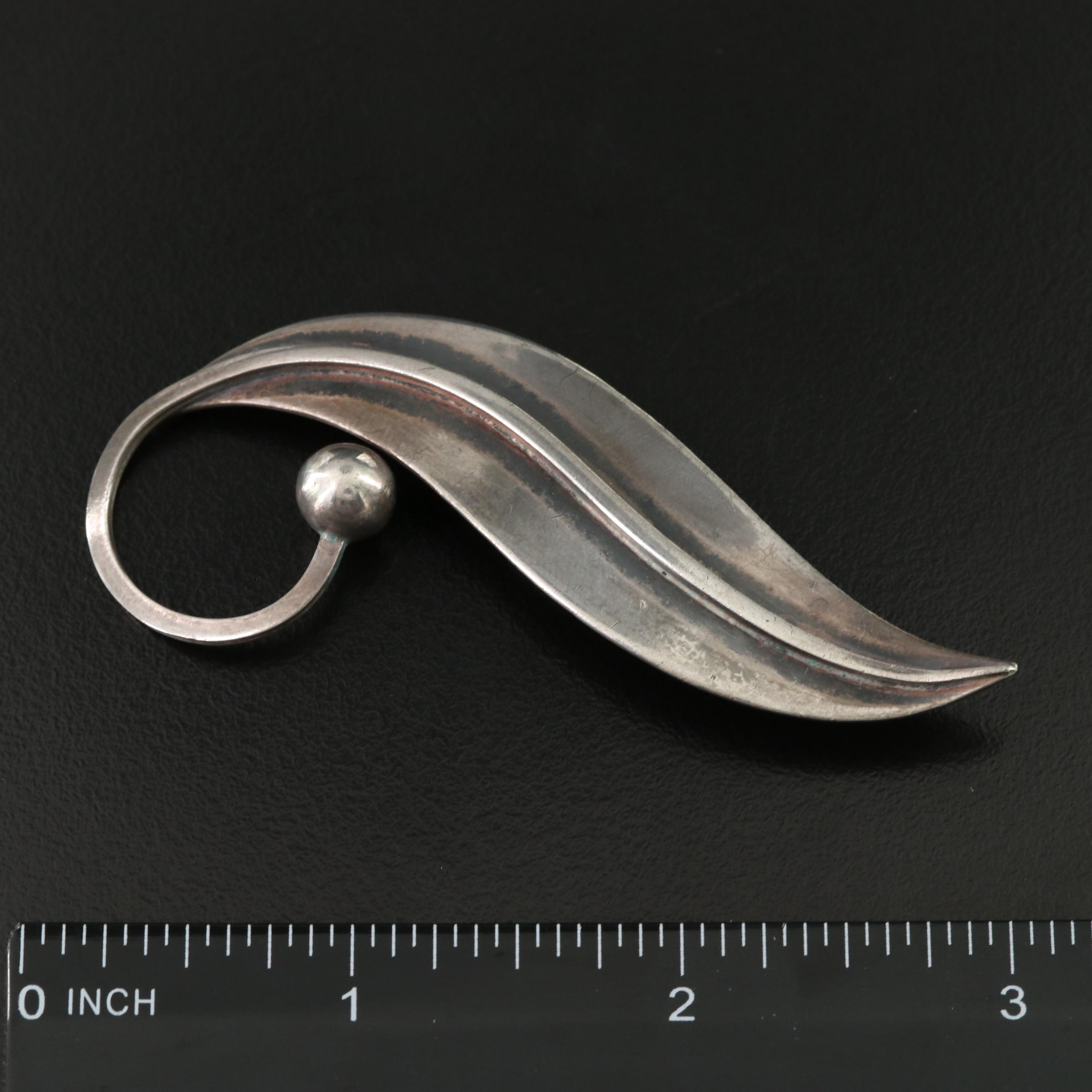Delfino Sterling Leaf Brooch