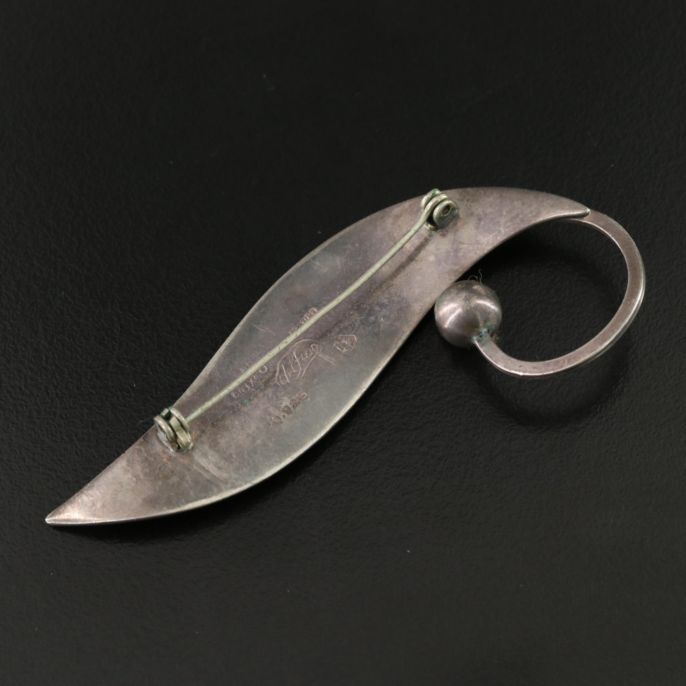 Delfino Sterling Leaf Brooch