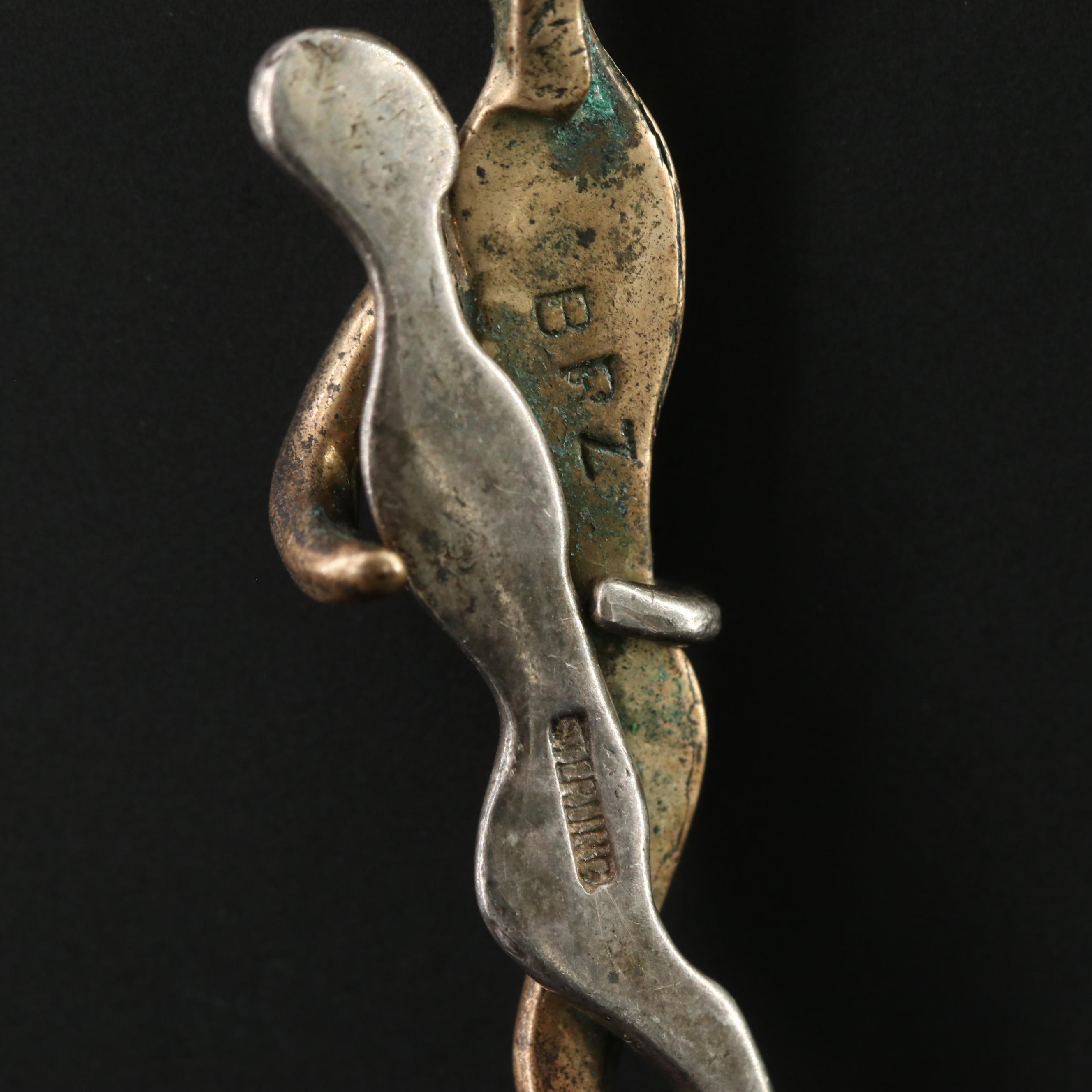 Bronze and Sterling Figural Pendant