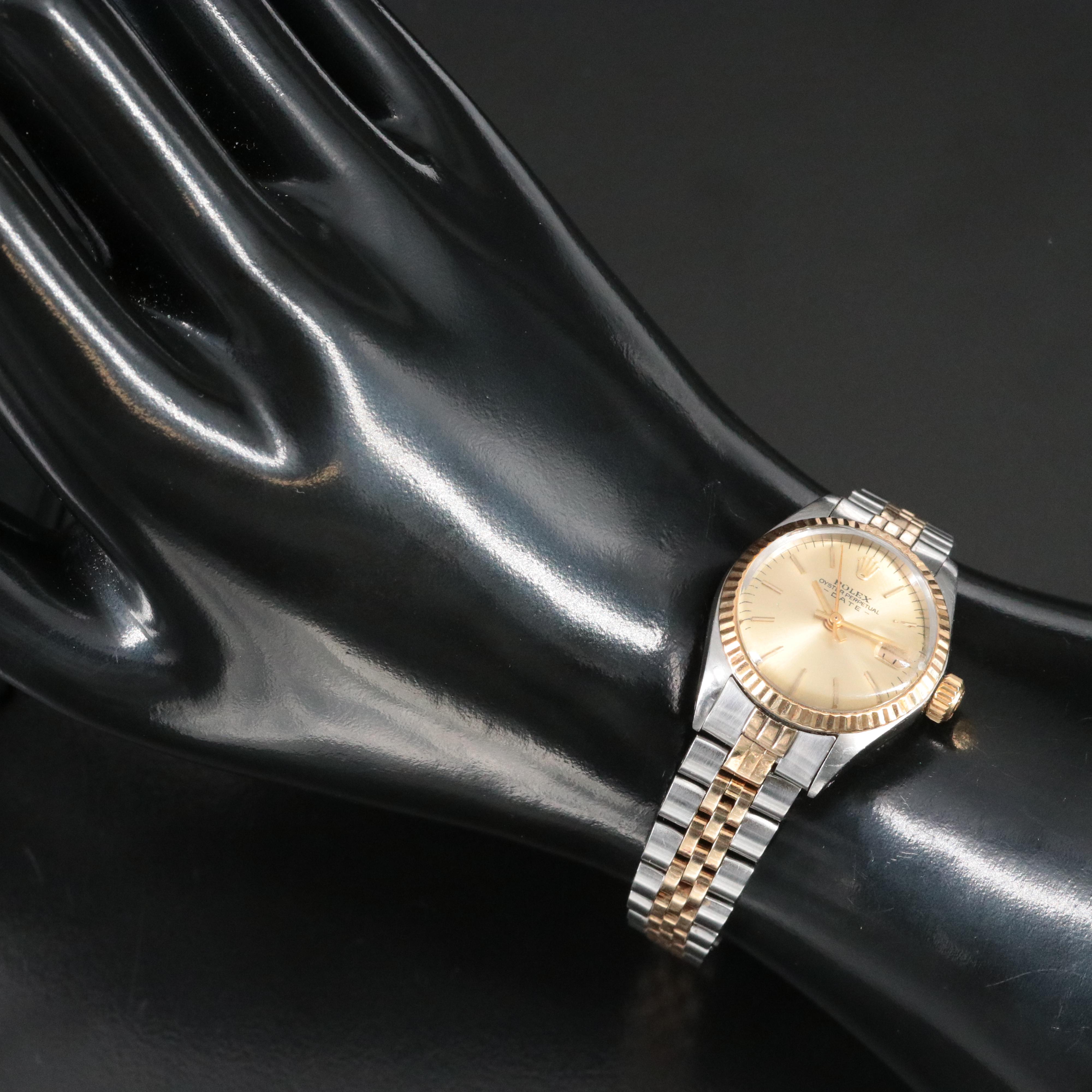 1971 Rolex Oyster Perpetual 14K and Stainless Steel Date Watch