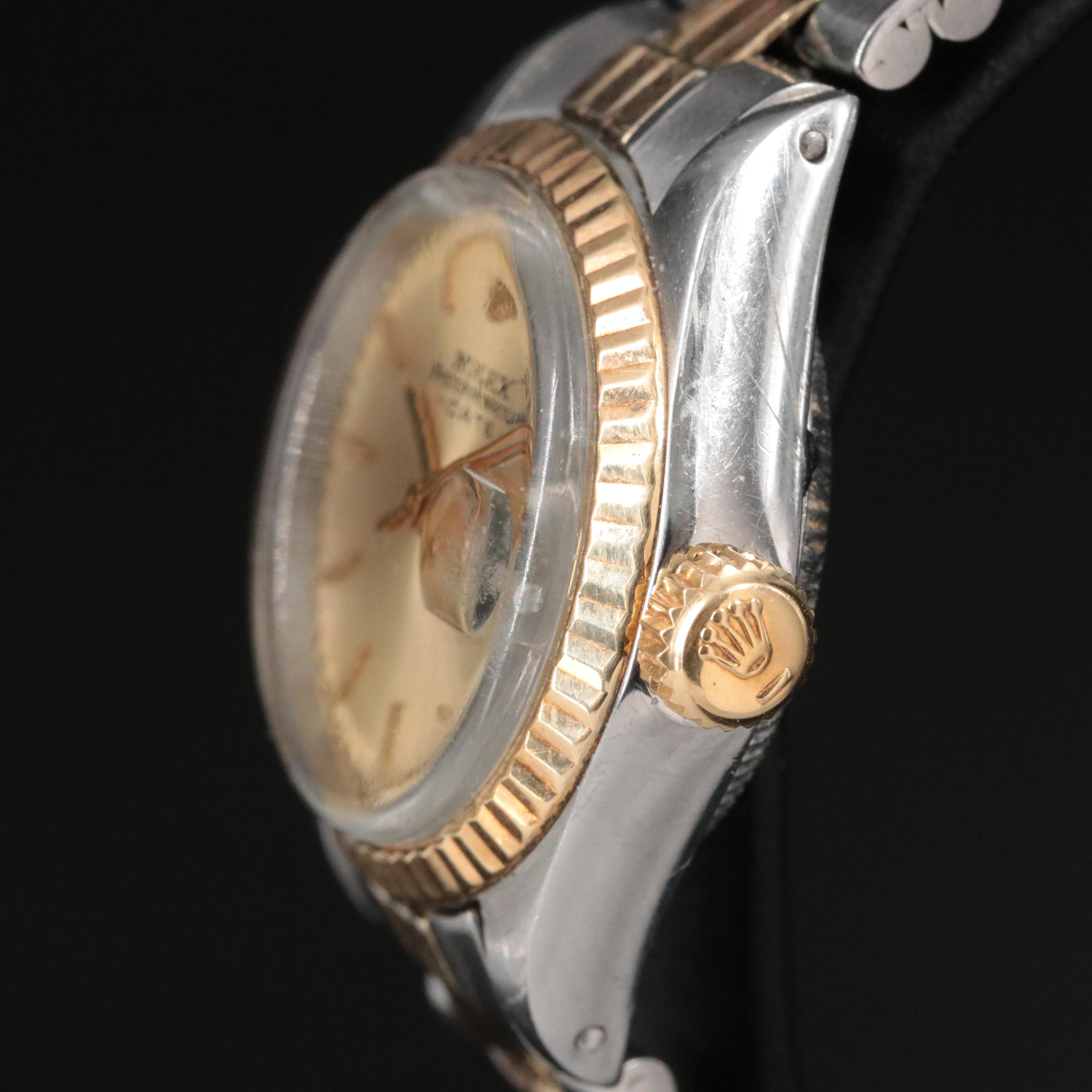 1971 Rolex Oyster Perpetual 14K and Stainless Steel Date Watch