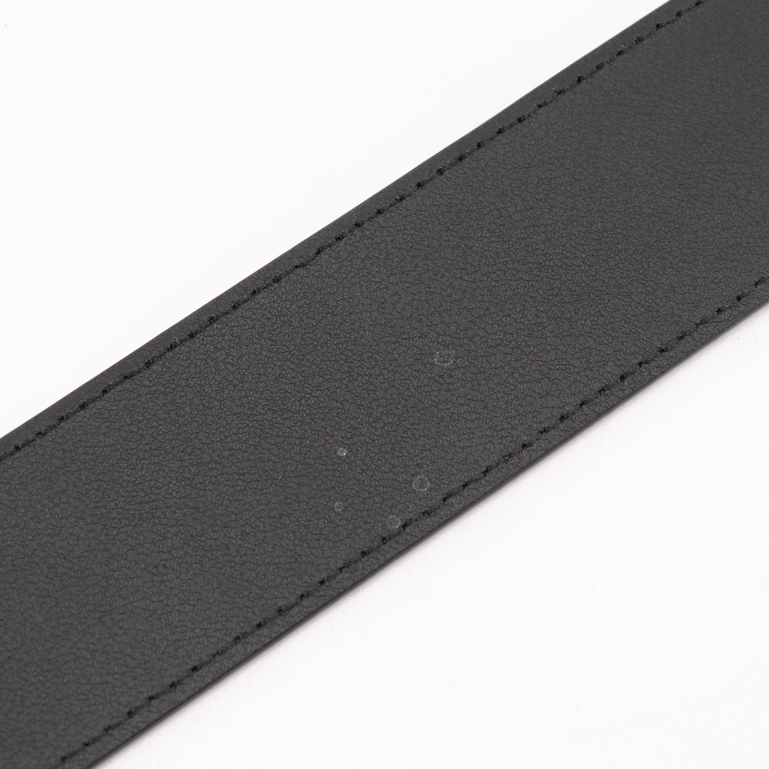 Gucci GG Marmont Wide Black Calfskin Leather Belt