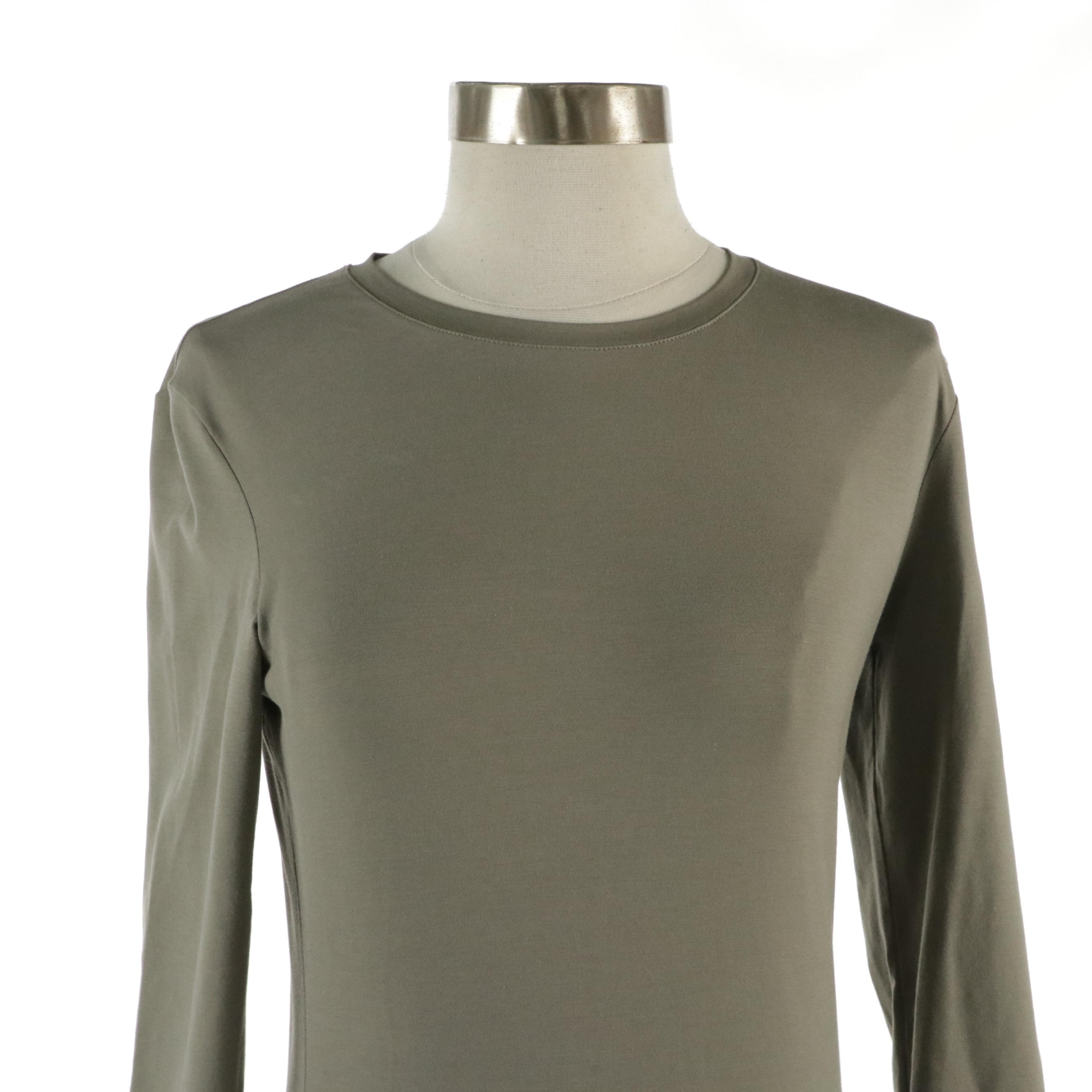 Prada Sport Fitted Long Sleeve Top with Small Snap Pocket