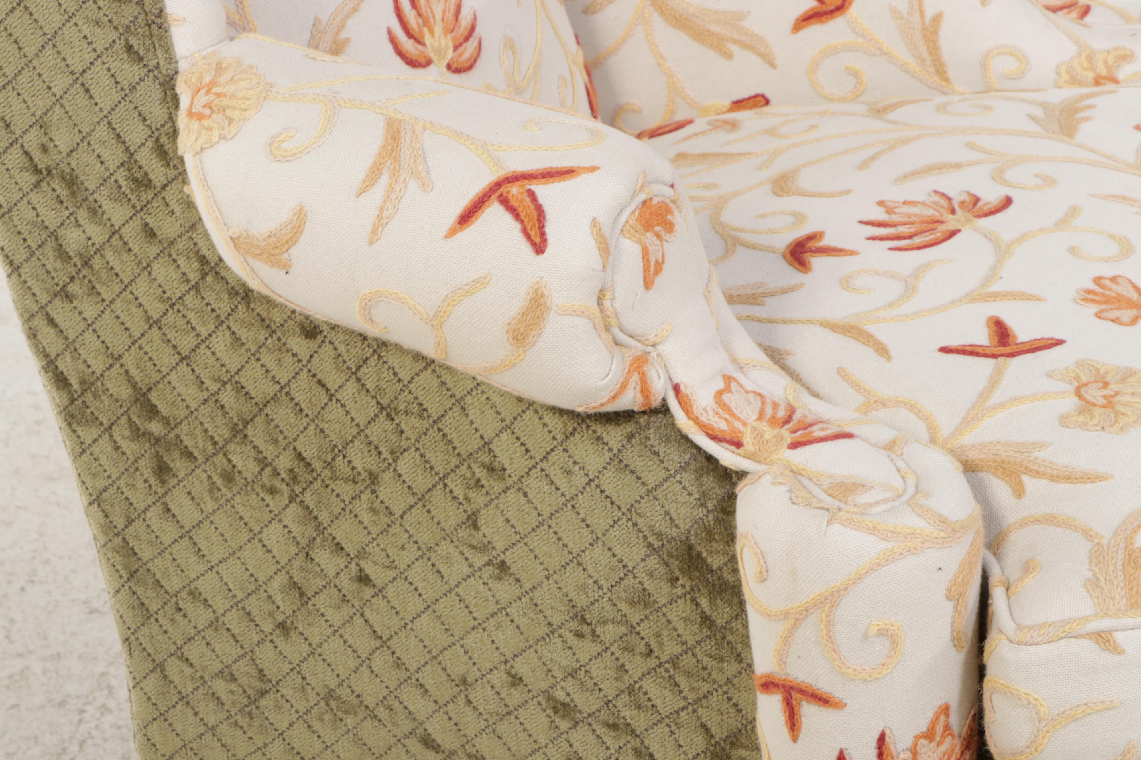 Stanford Furniture Corp. Queen Anne Style Wingback Chair with Ottoman