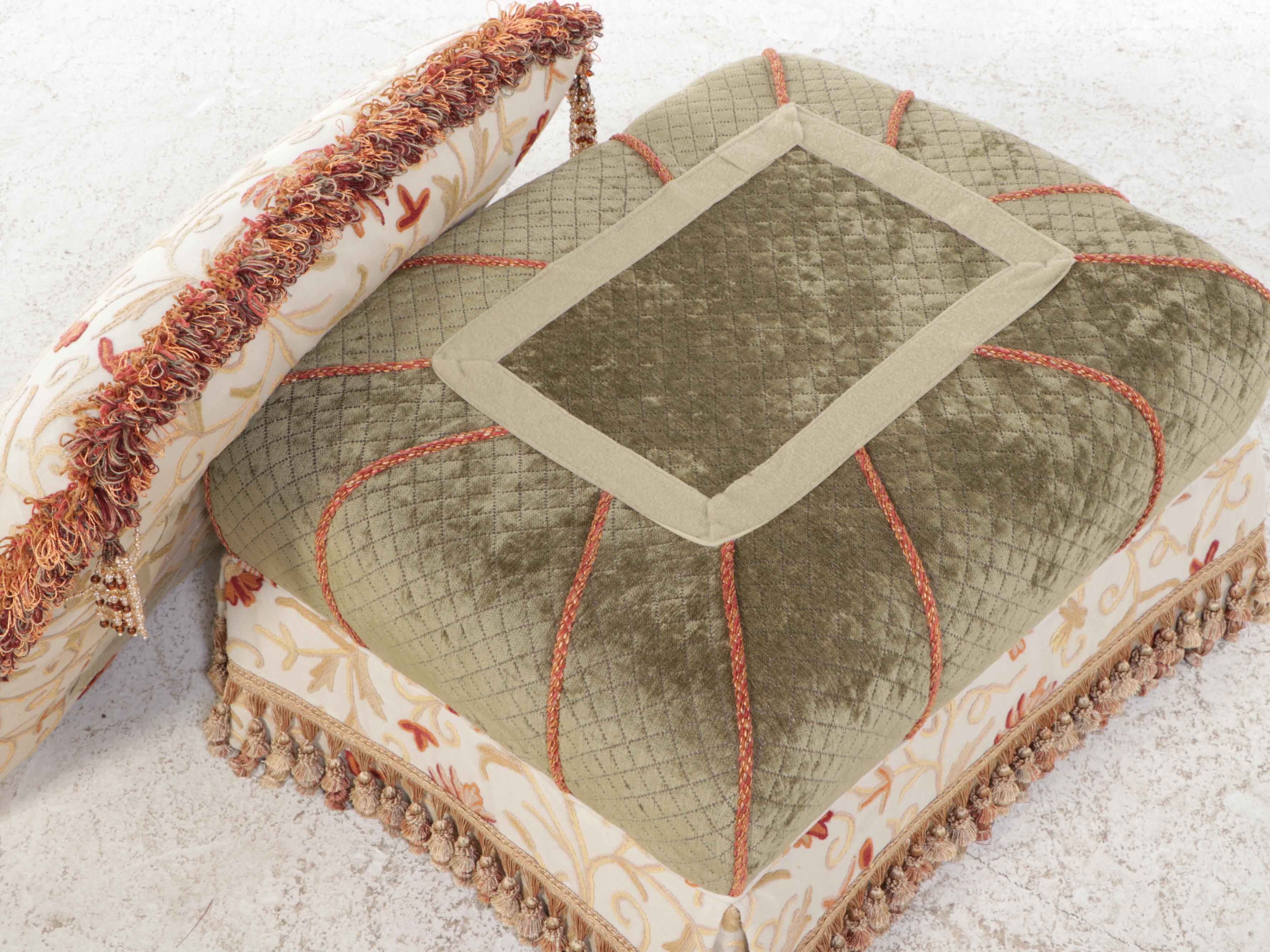 Stanford Furniture Corp. Queen Anne Style Wingback Chair with Ottoman