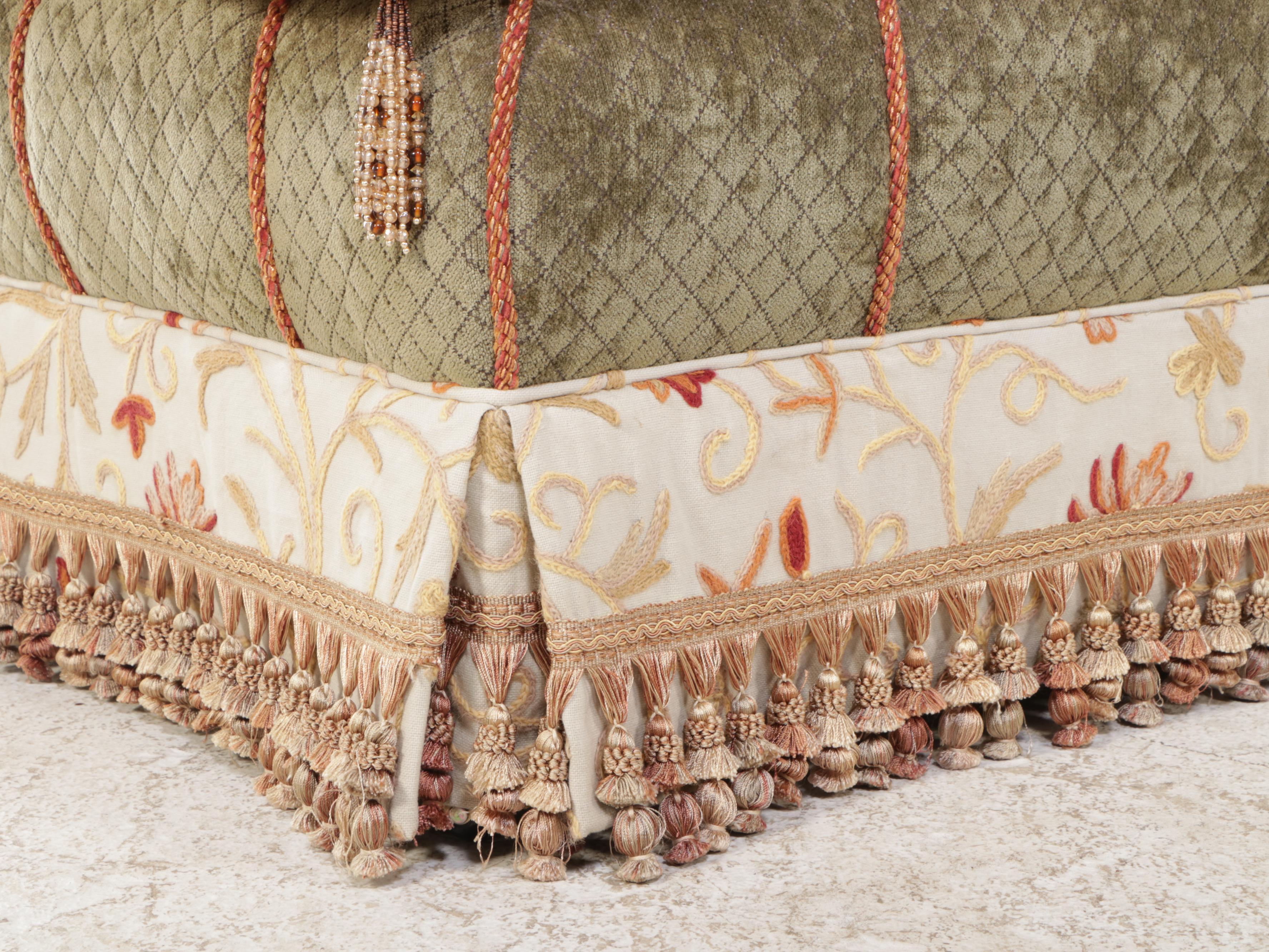 Stanford Furniture Corp. Queen Anne Style Wingback Chair with Ottoman